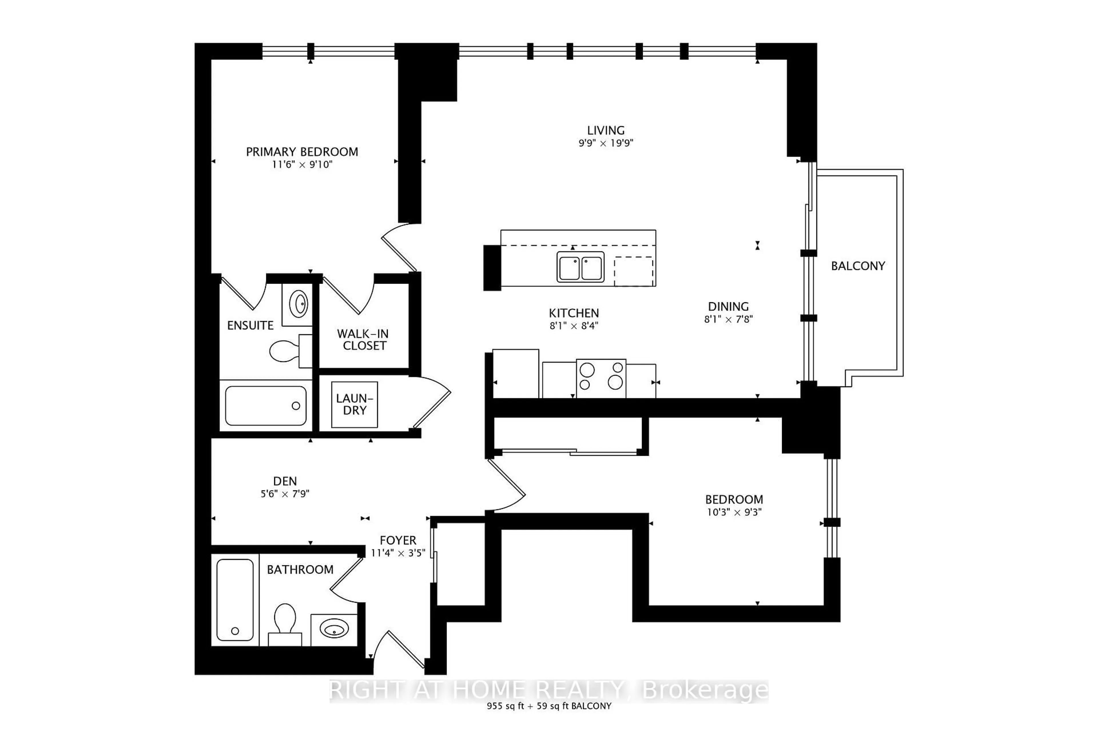 Floor plan for 349 Rathburn Rd #515, Mississauga Ontario L5B 0G9