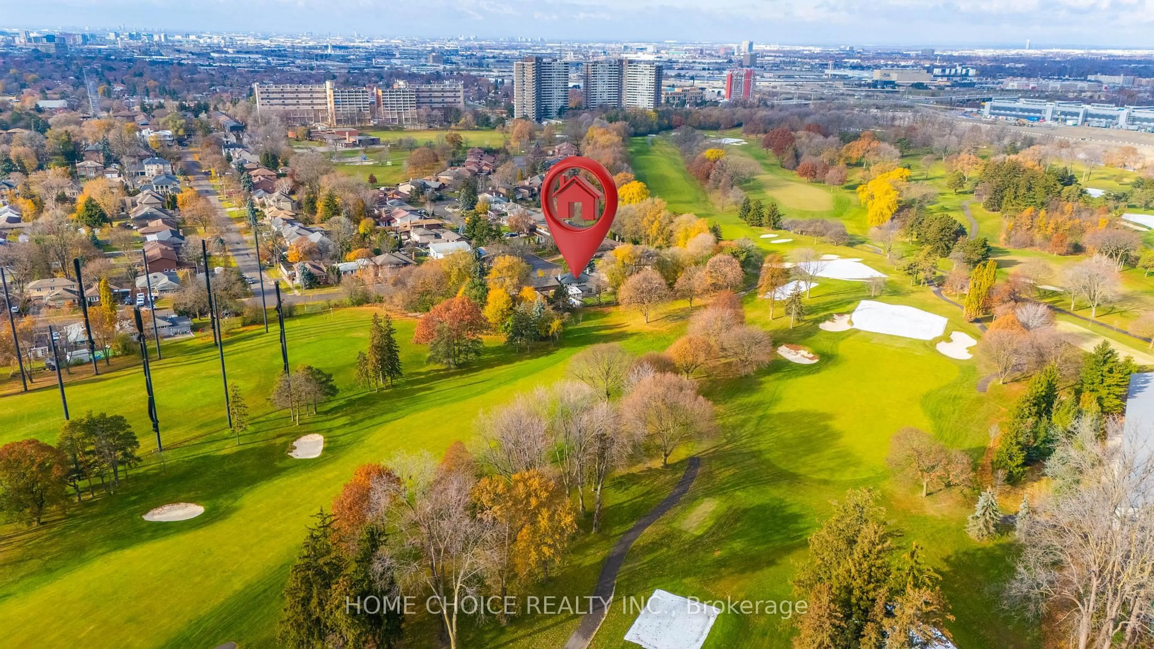 A pic from outside/outdoor area/front of a property/back of a property/a pic from drone, city buildings view from balcony for 43 Golfwood Hts, Toronto Ontario M9P 3L8