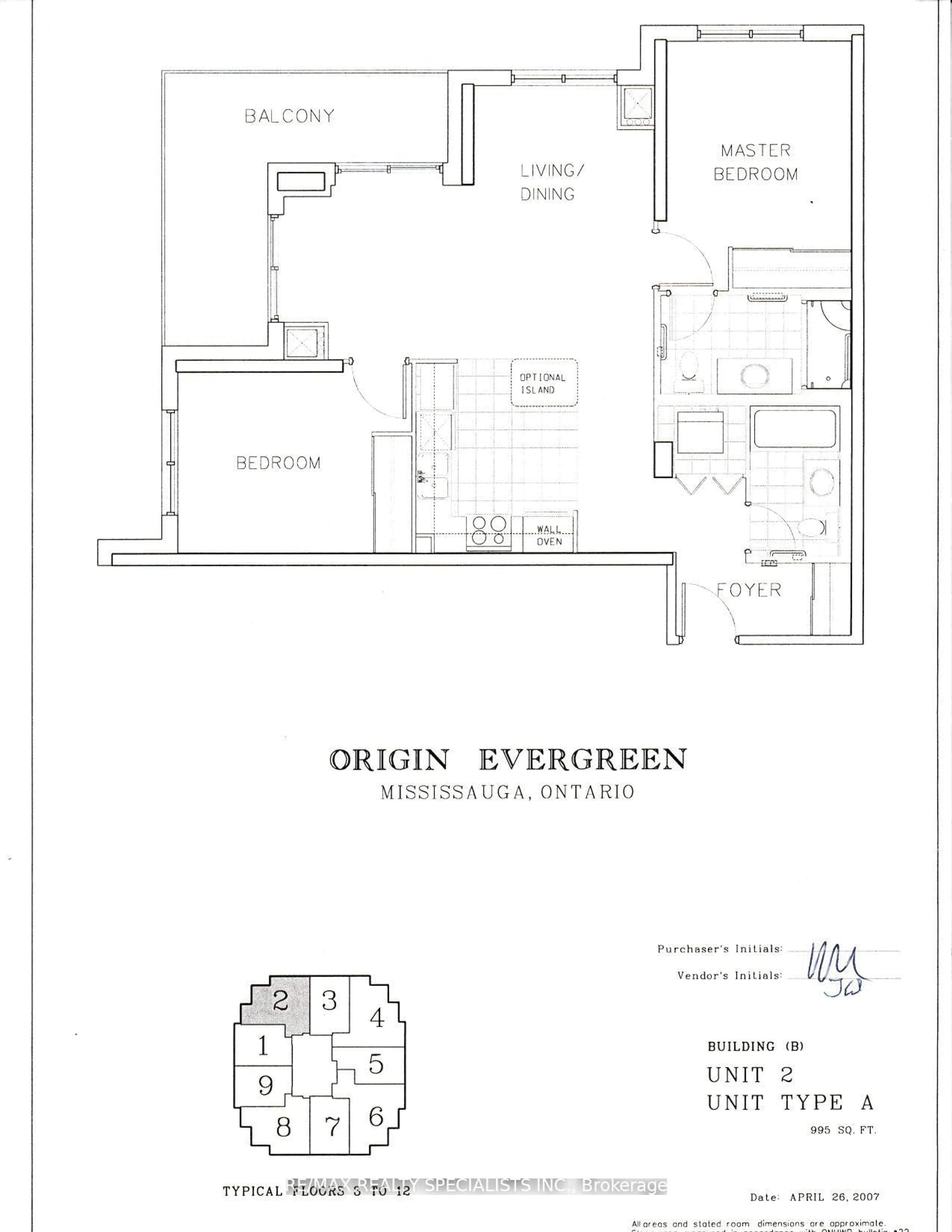 Floor plan for 810 Scollard Crt #902, Mississauga Ontario L5V 0A4