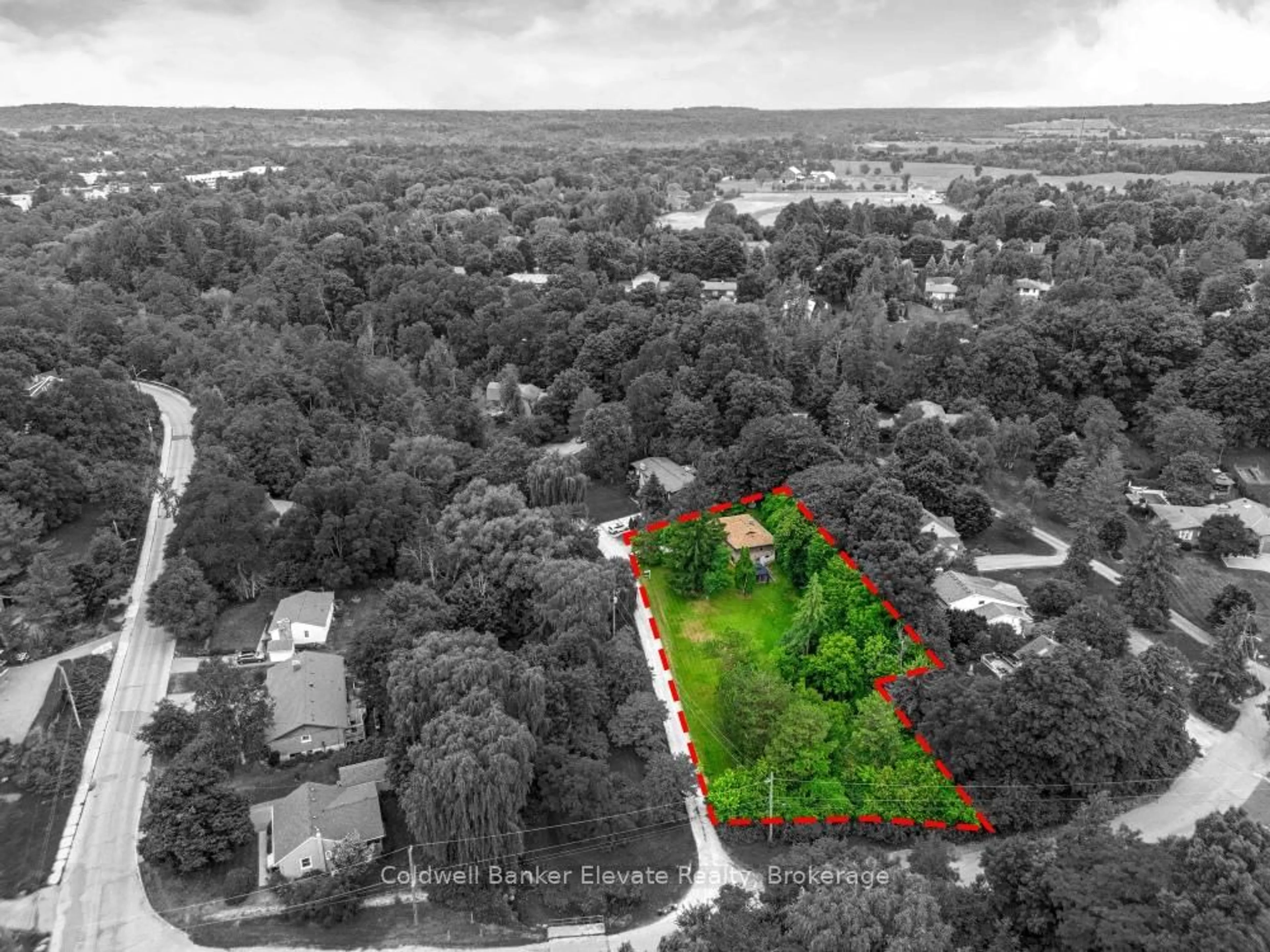 A pic from outside/outdoor area/front of a property/back of a property/a pic from drone, forest/trees view for 8 Ann St, Halton Hills Ontario L7G 2V2