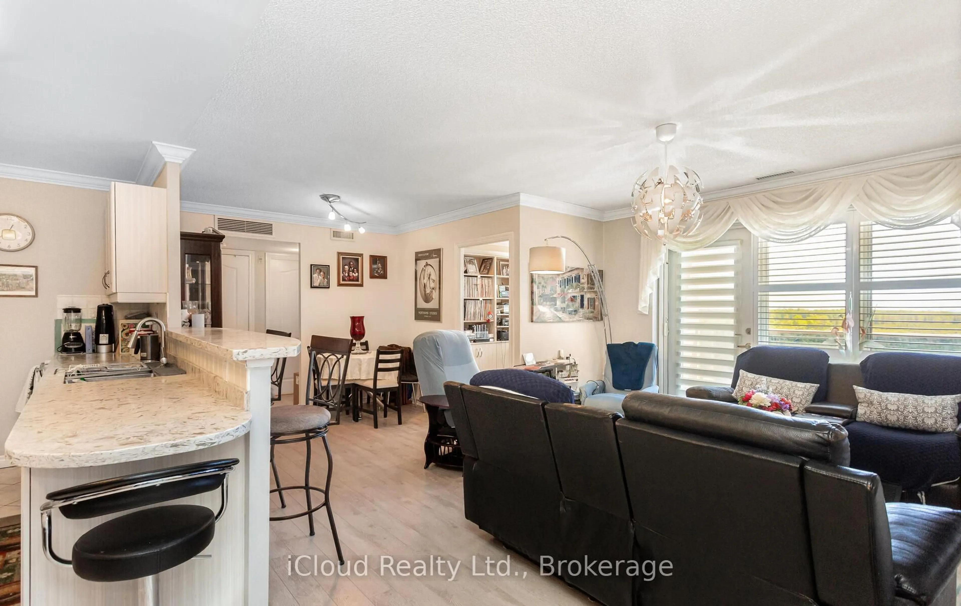 Living room with furniture, ceramic/tile floor for 10 Dayspring Circ #606, Brampton Ontario L6P 1B9