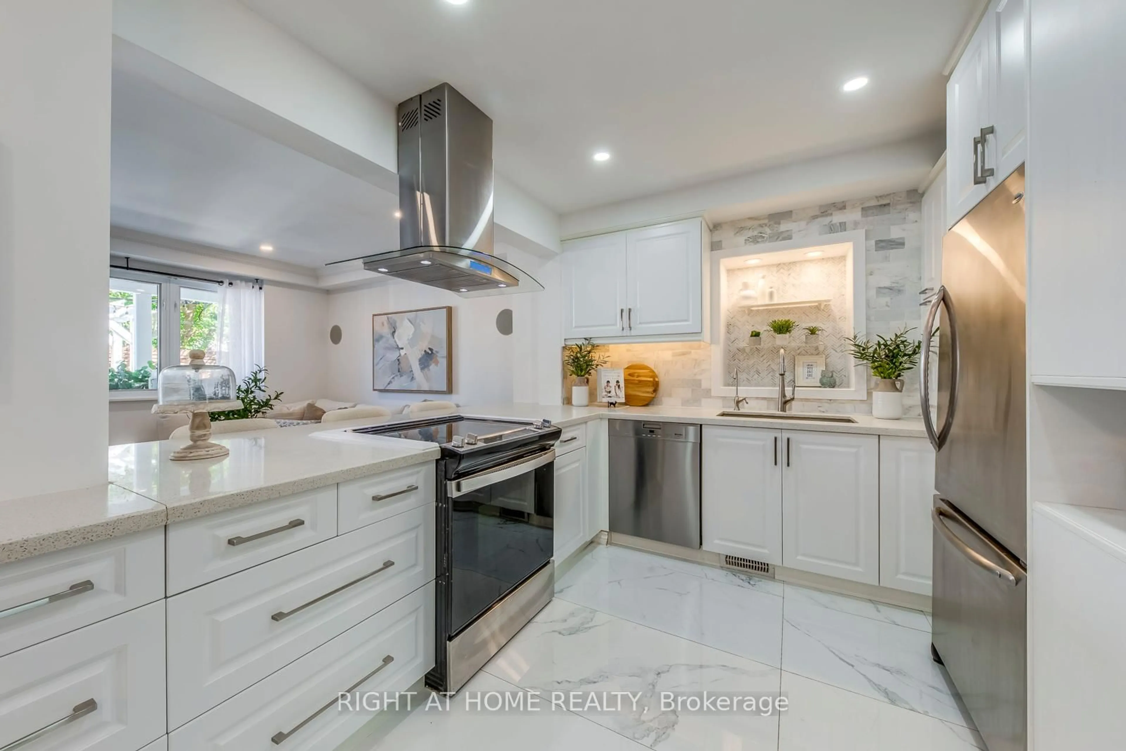 Contemporary kitchen, ceramic/tile floor for 43 South Kingsway, Toronto Ontario M6S 3T2
