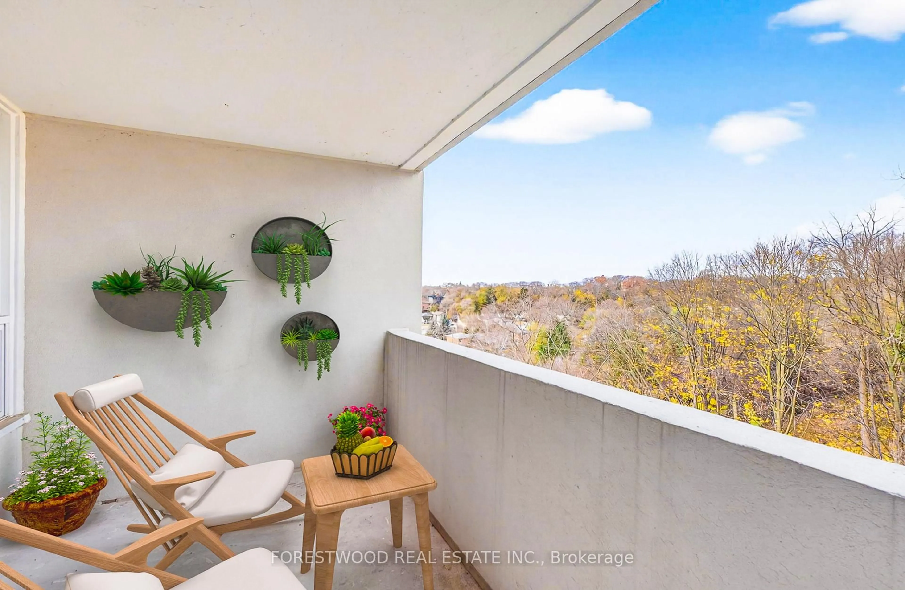 Balcony in the apartment, city buildings view from balcony for 65 Southport St #903, Toronto Ontario M6S 3N6