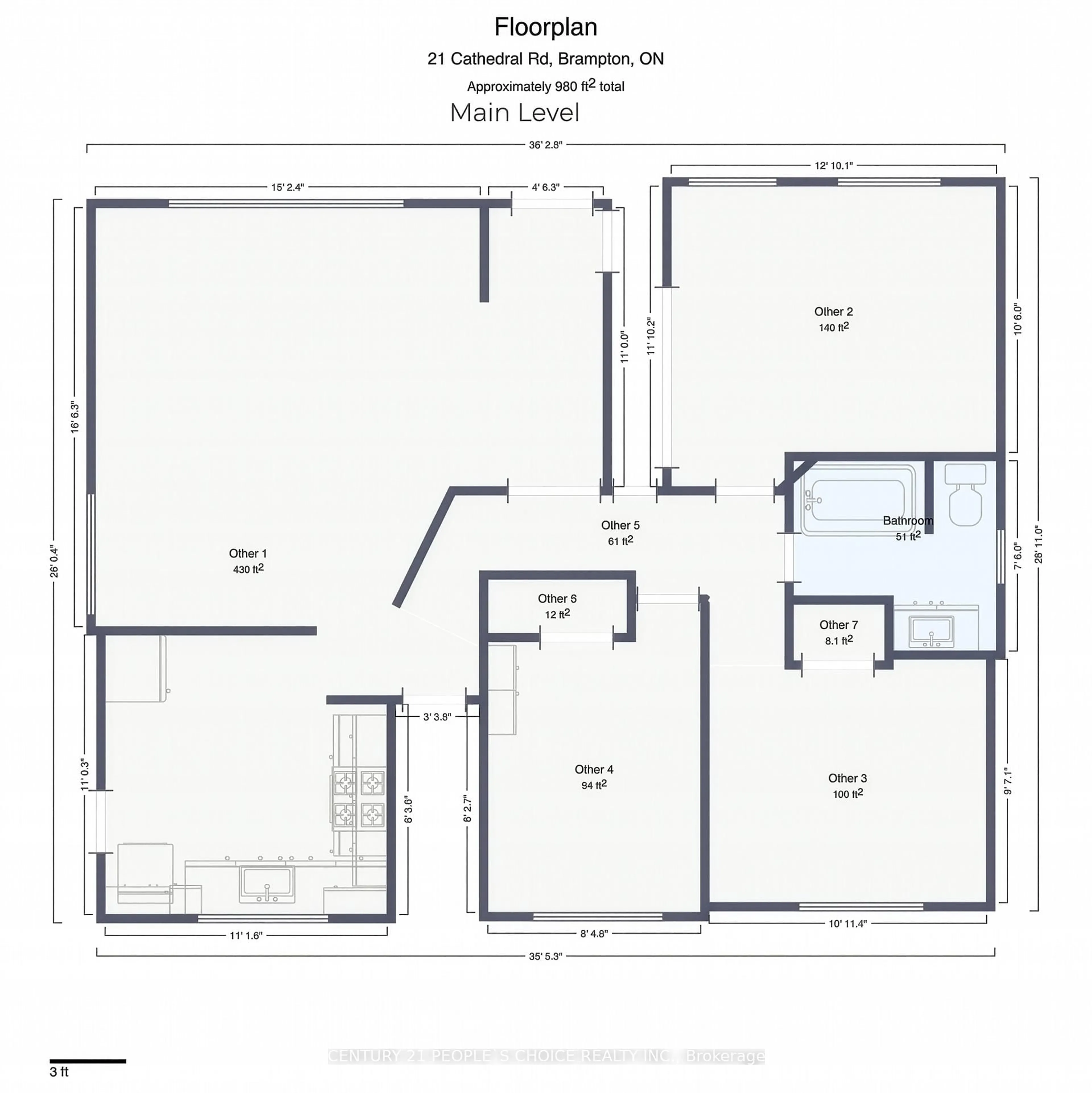 Floor plan for 21 Cathedral Rd, Brampton Ontario L6W 2P1