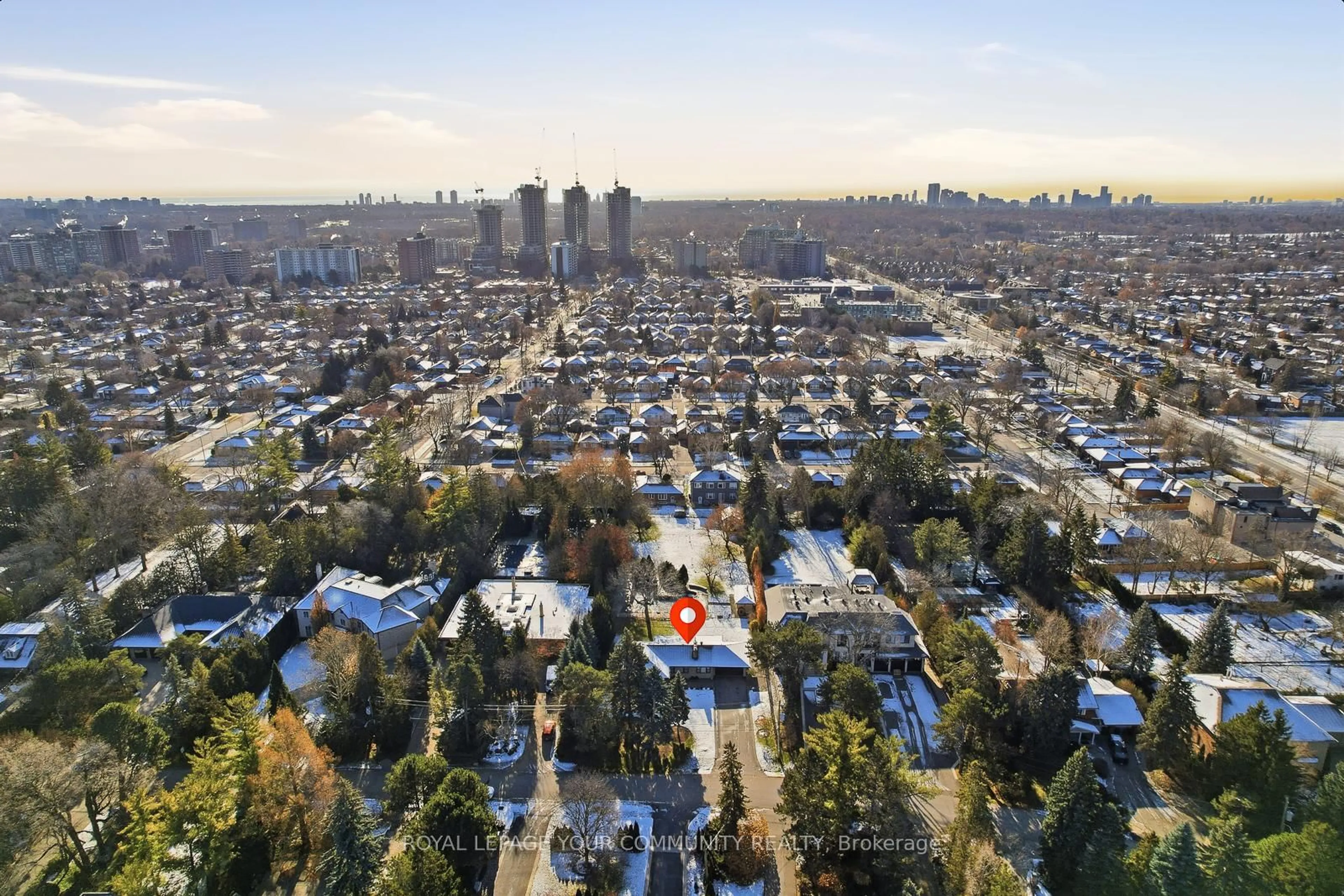 A pic from outside/outdoor area/front of a property/back of a property/a pic from drone, city buildings view from balcony for 9 Westmount Park Rd, Toronto Ontario M9P 1R4