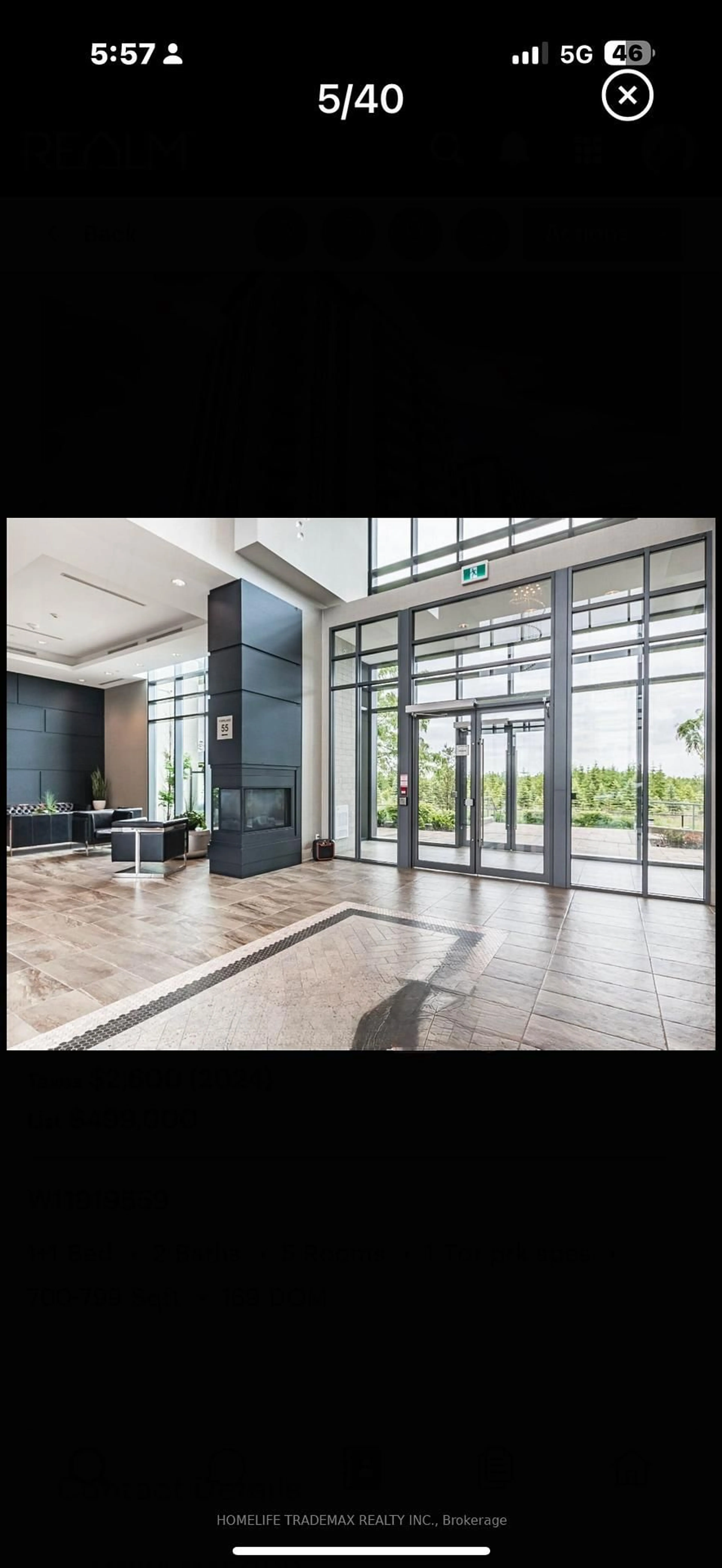 Indoor foyer for 65 Yorkdale Blvd #308, Brampton Ontario L6P 4M5