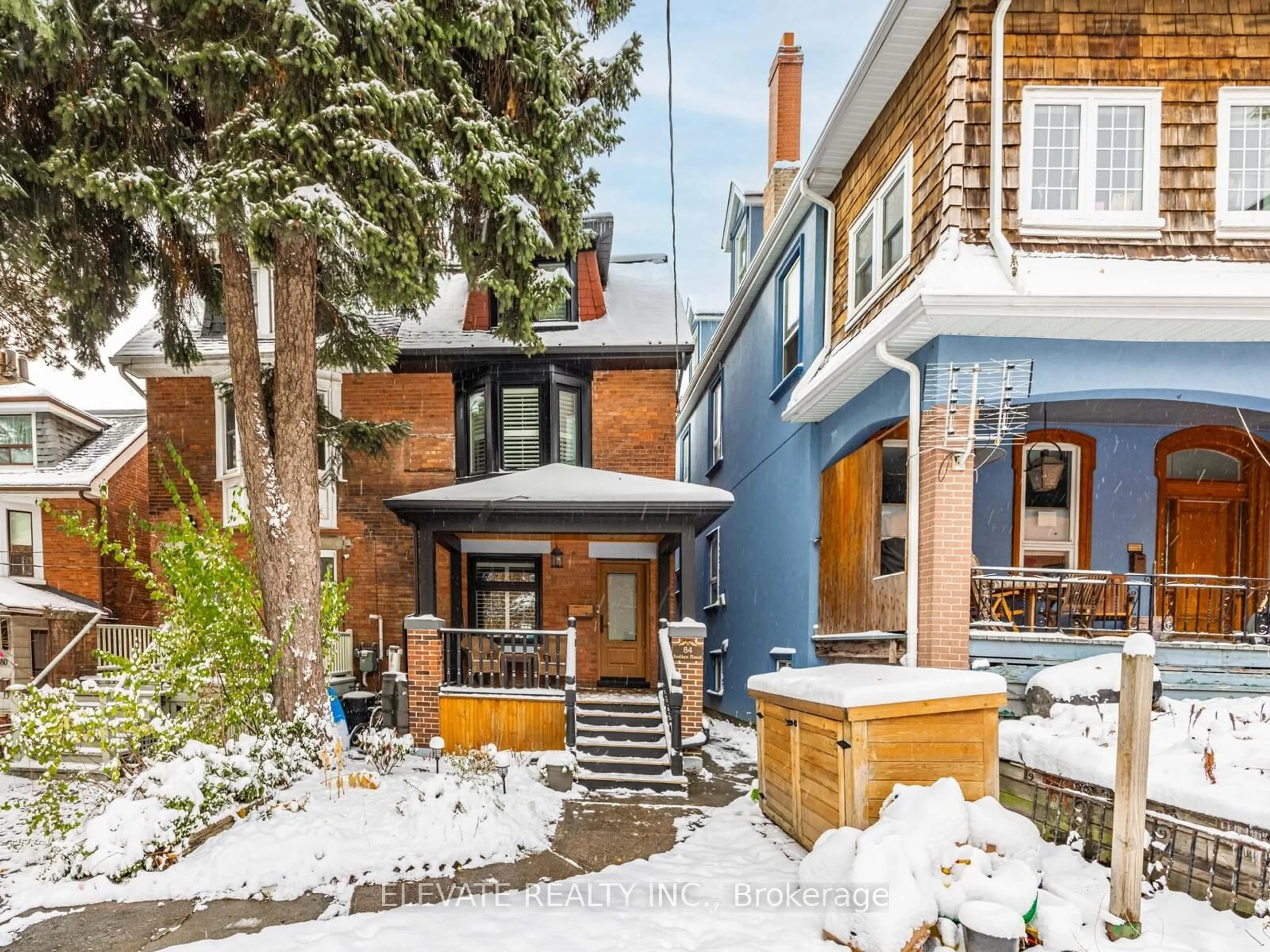 Home with brick exterior material, street for 84 Indian Rd, Toronto Ontario M6R 2V4