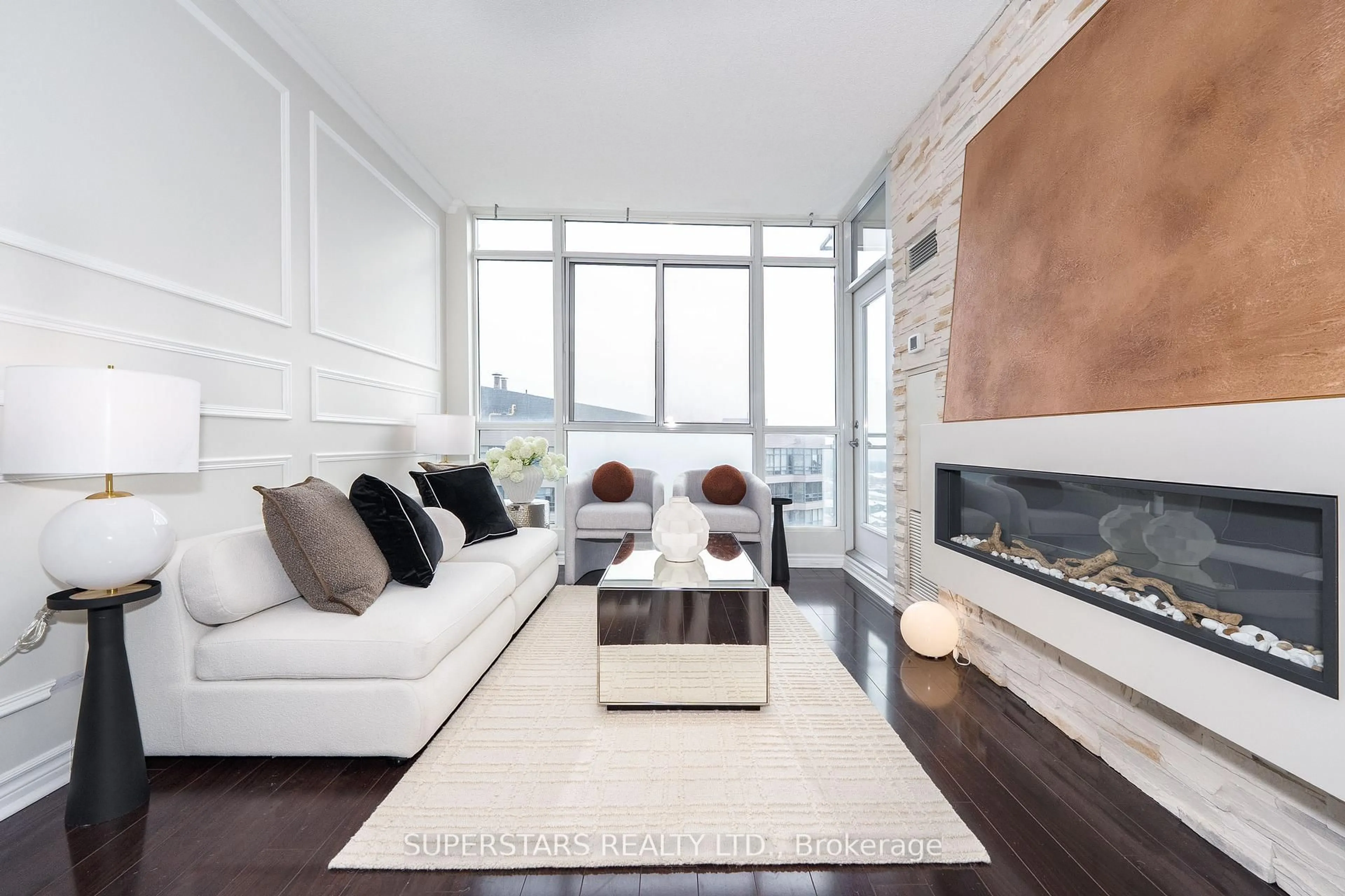 Living room with furniture, unknown for 225 Webb Dr #1509, Mississauga Ontario L5B 4P2