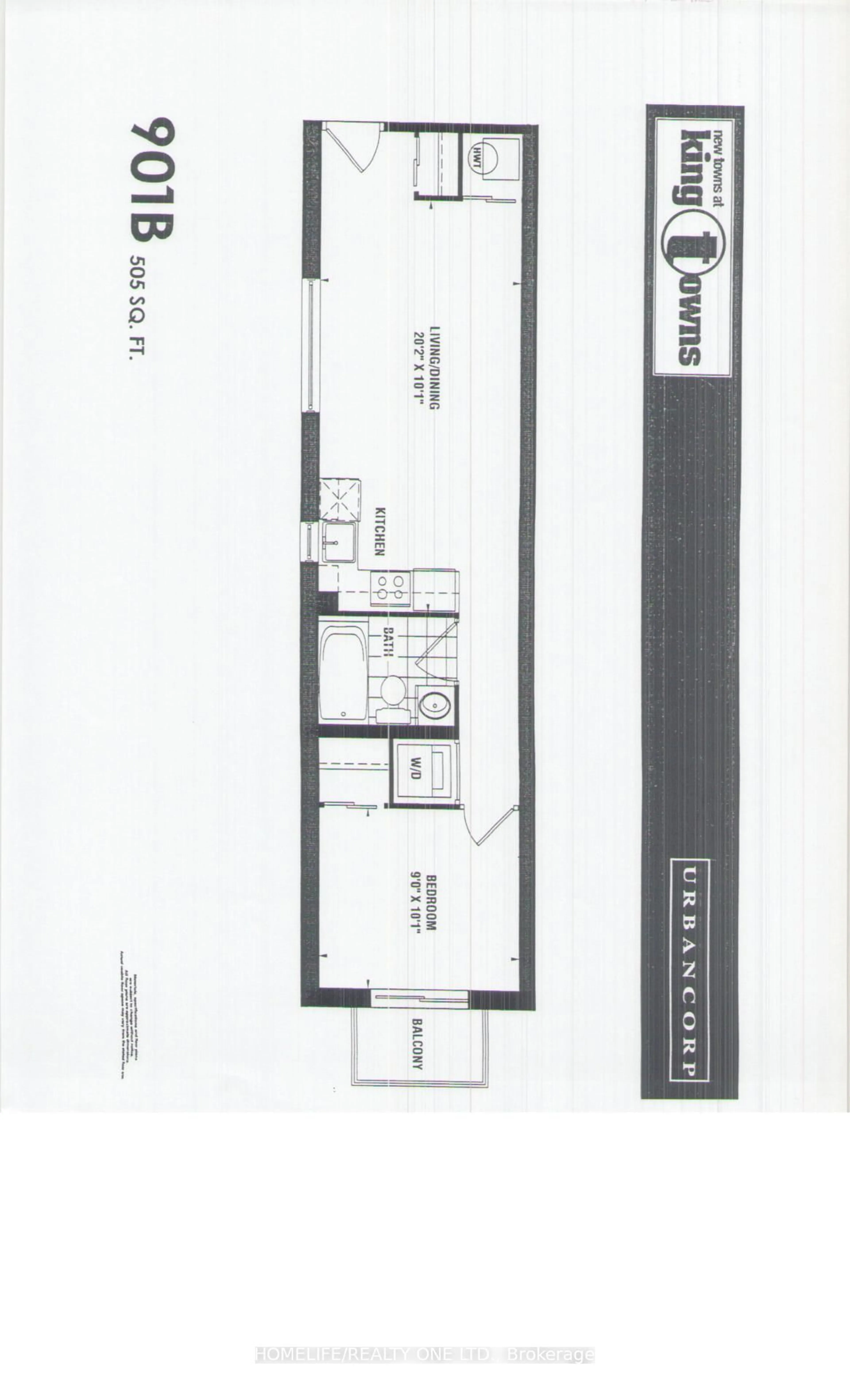 Floor plan for 16 Laidlaw St #901B, Toronto Ontario M6K 1X2