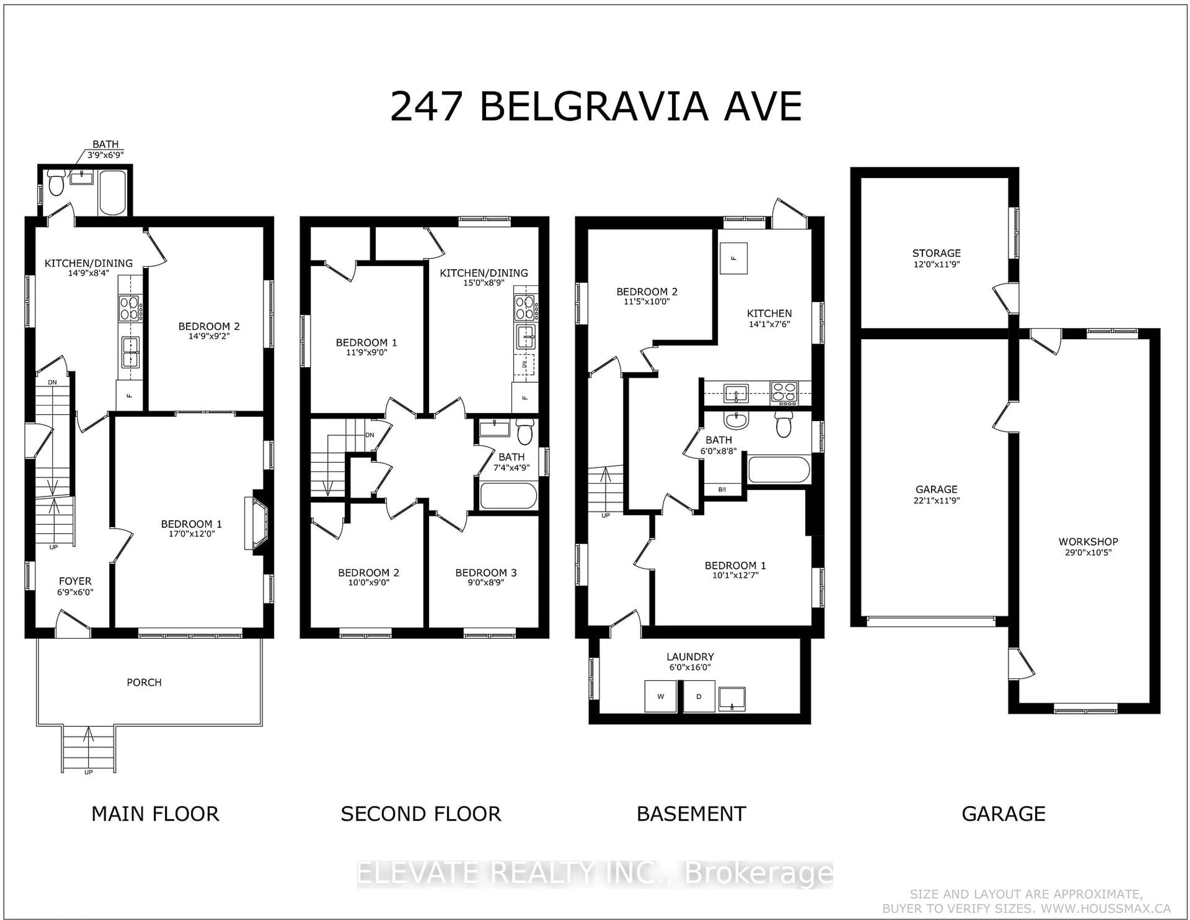 Floor plan for 247 Belgravia Ave, Toronto Ontario M6E 2M9