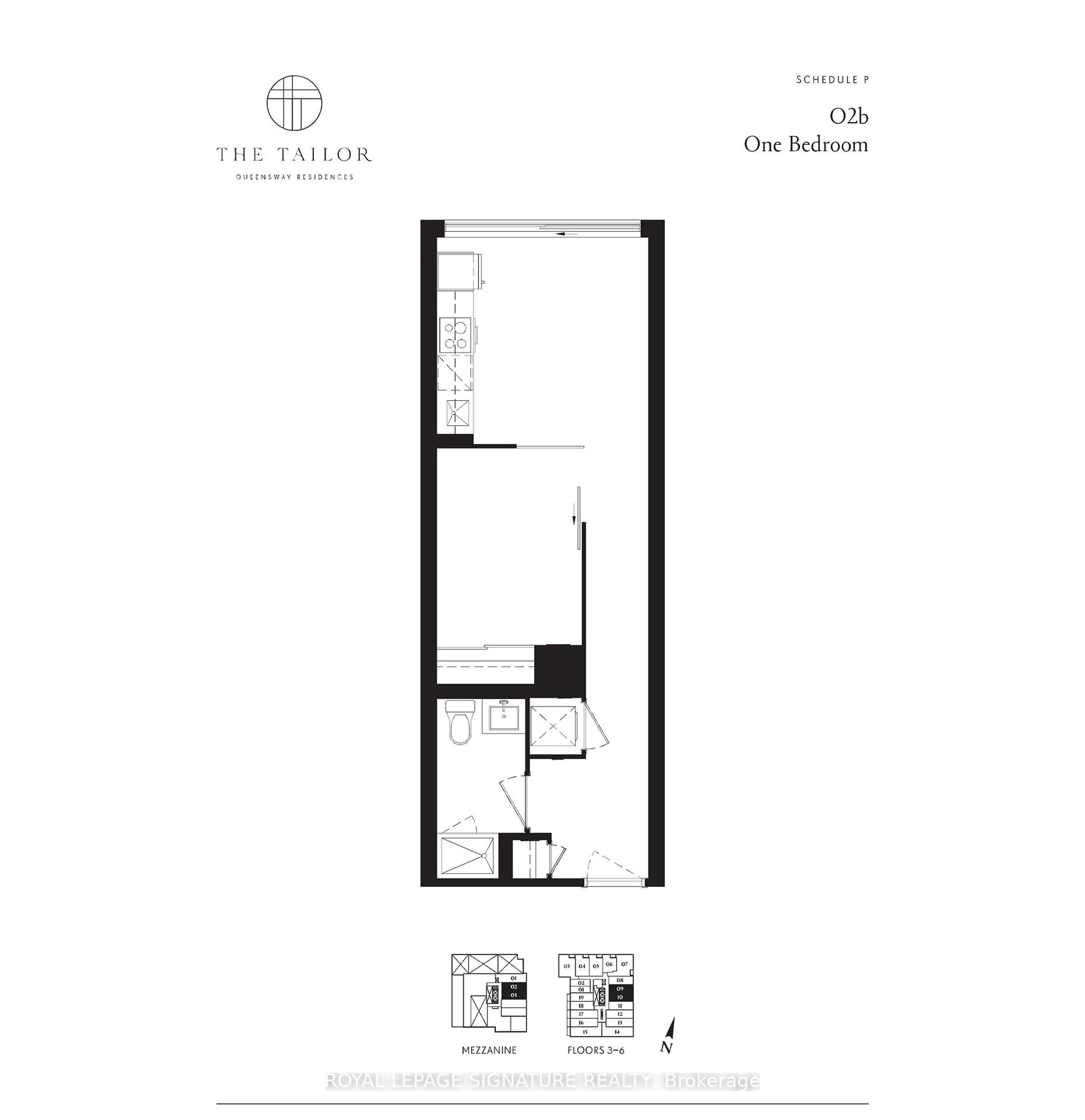 Floor plan for 1195 The Queensway #610, Toronto Ontario M8Z 1R6