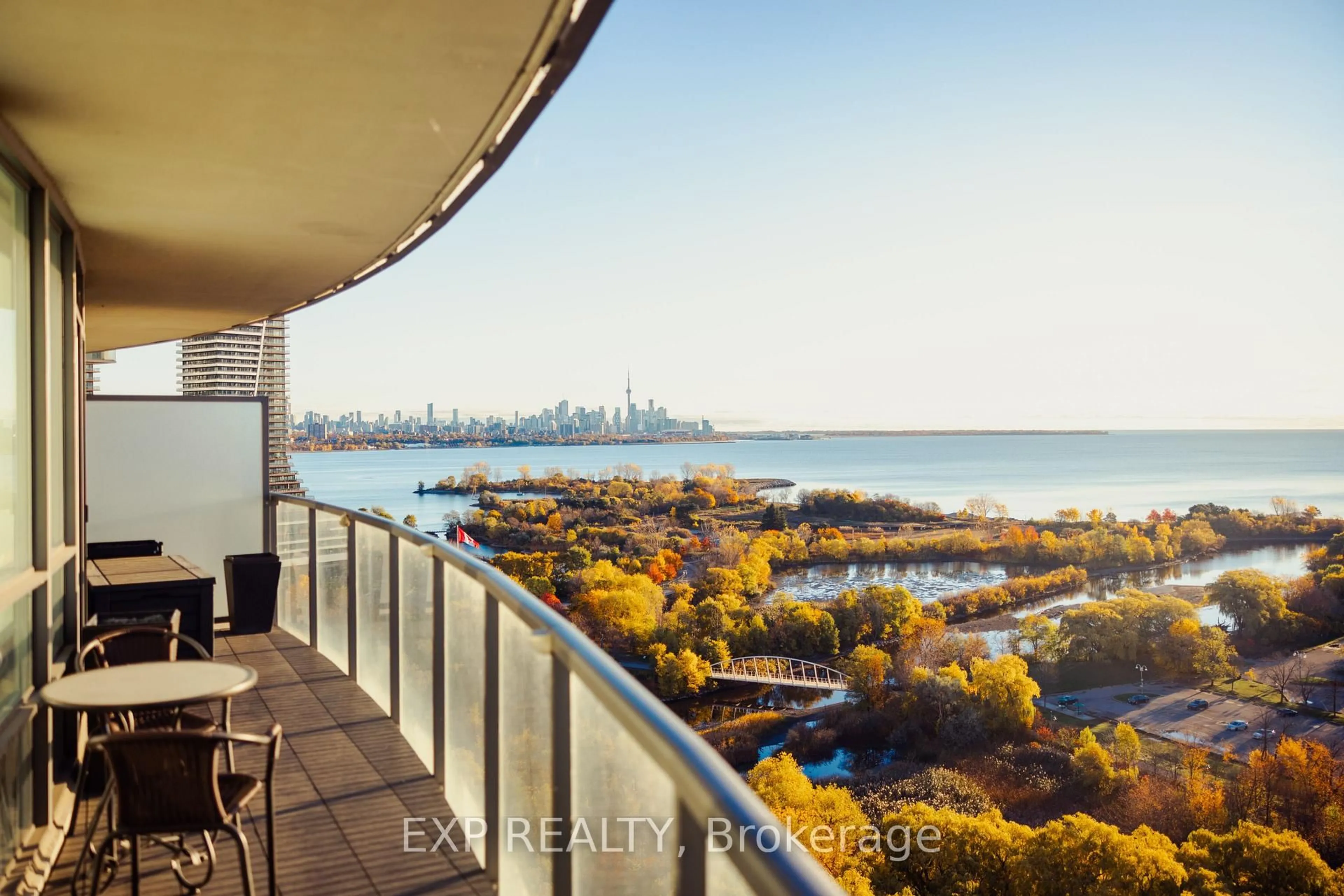 Balcony in the apartment, water/lake/river/ocean view for 2240 Lake Shore Blvd #1908, Toronto Ontario M8V 0B1