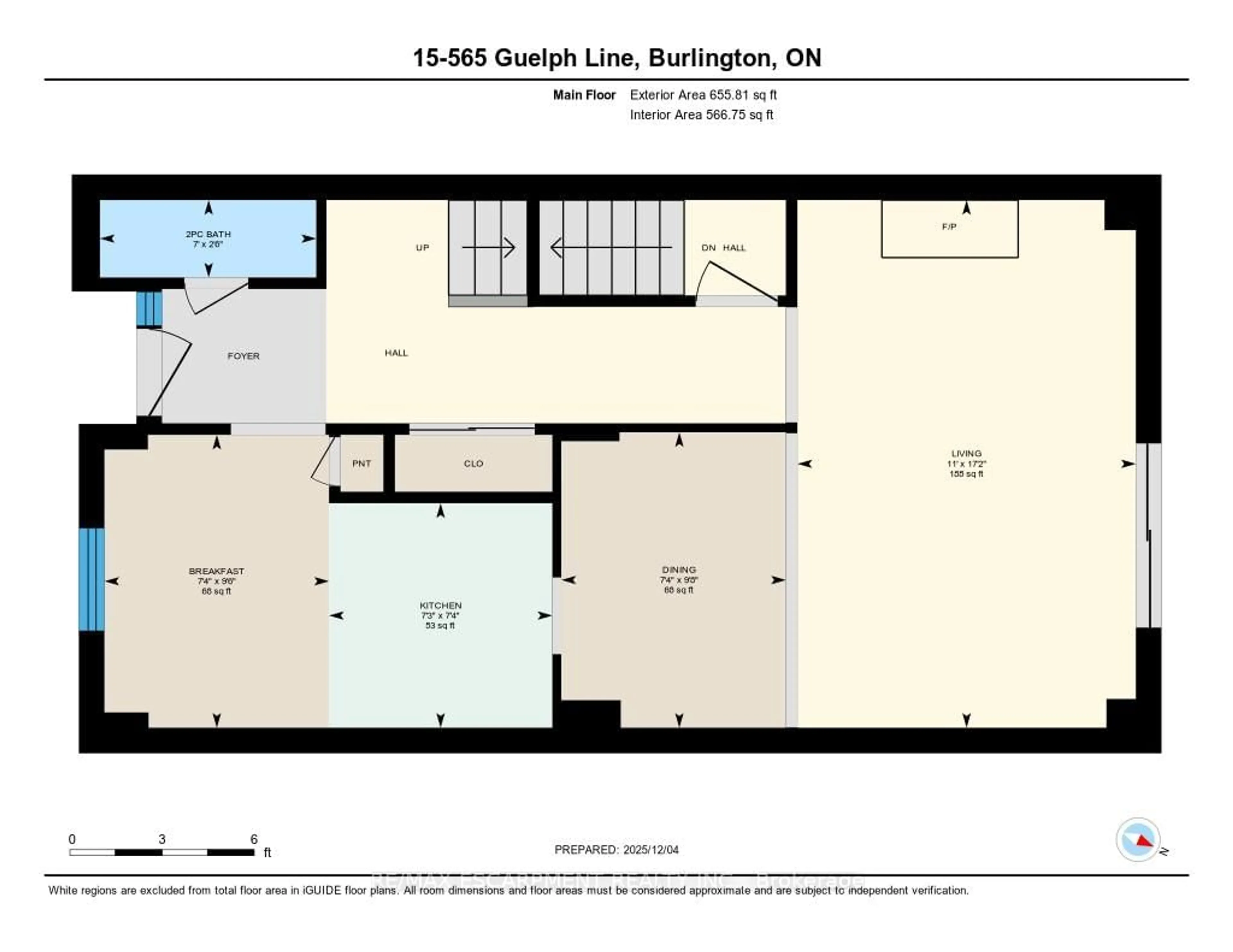 Floor plan for 565 Guelph Line #15, Burlington Ontario L7R 3M5