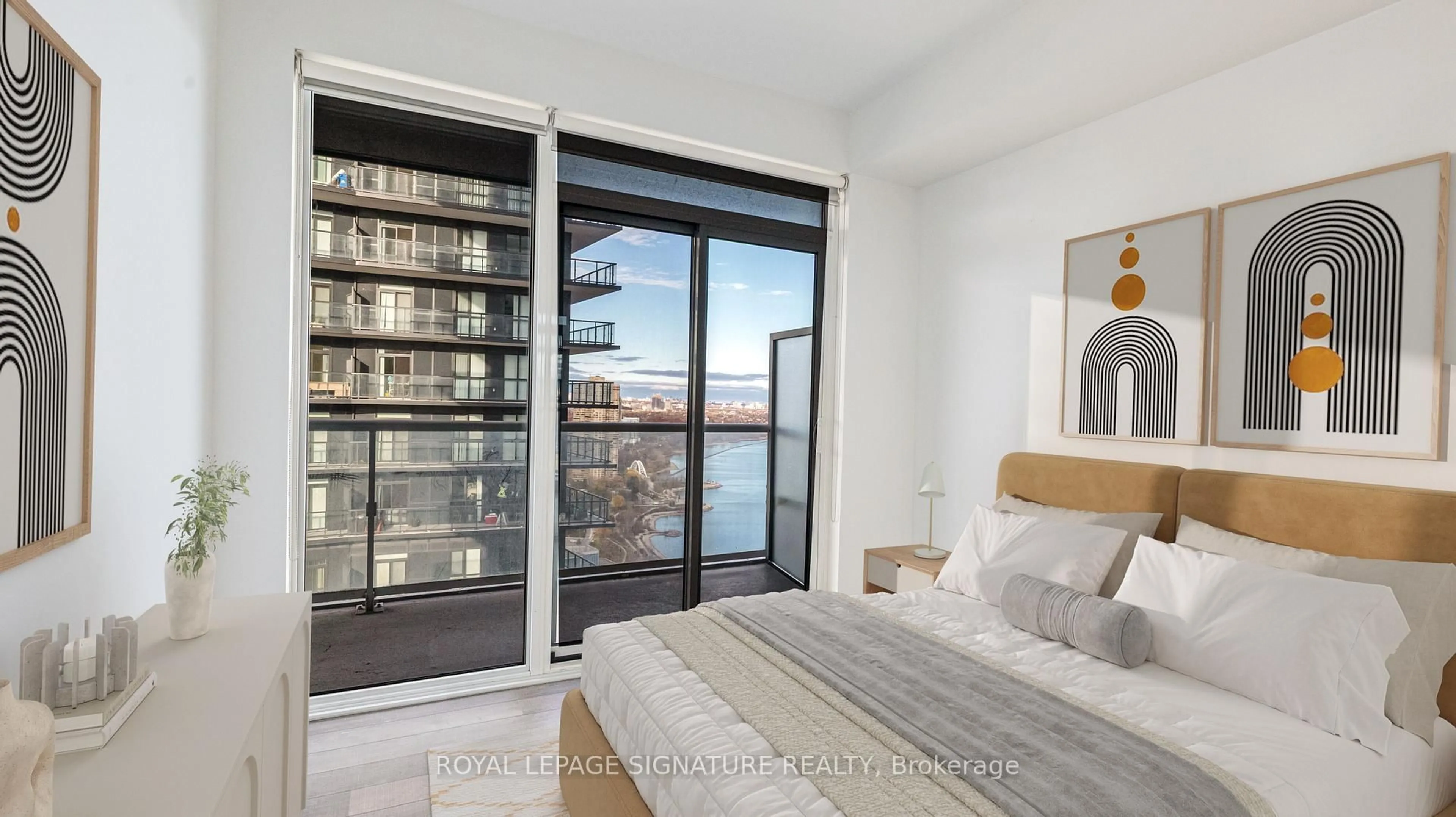 Bedroom with bed, unknown for 56 Annie Craig Dr #3408, Toronto Ontario M8V 0C4