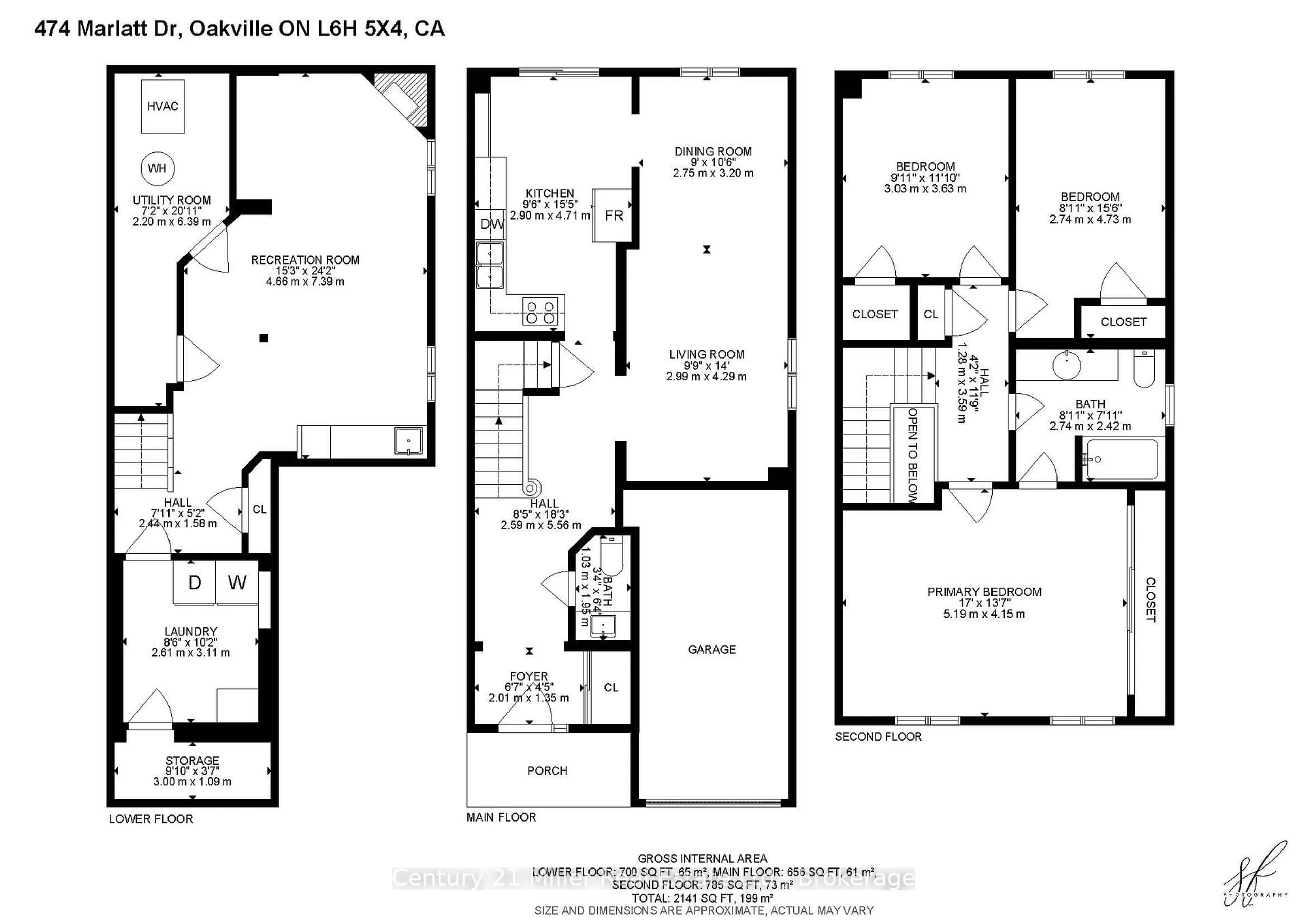 Floor plan for 474 Marlatt Dr, Oakville Ontario L6H 5X4
