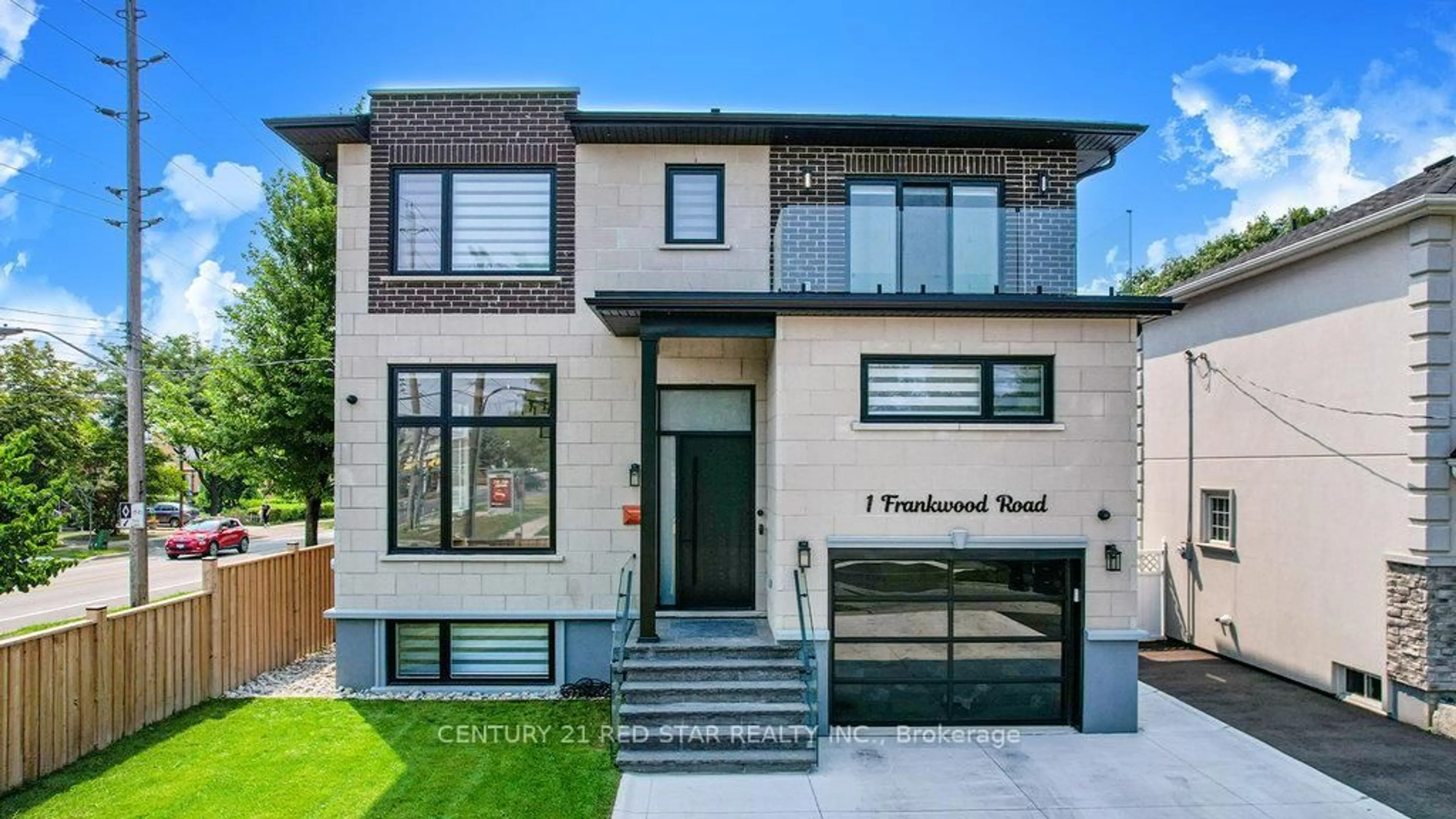 Home with brick exterior material, street for 1 Frankwood Rd, Toronto Ontario M8Z 1Y8