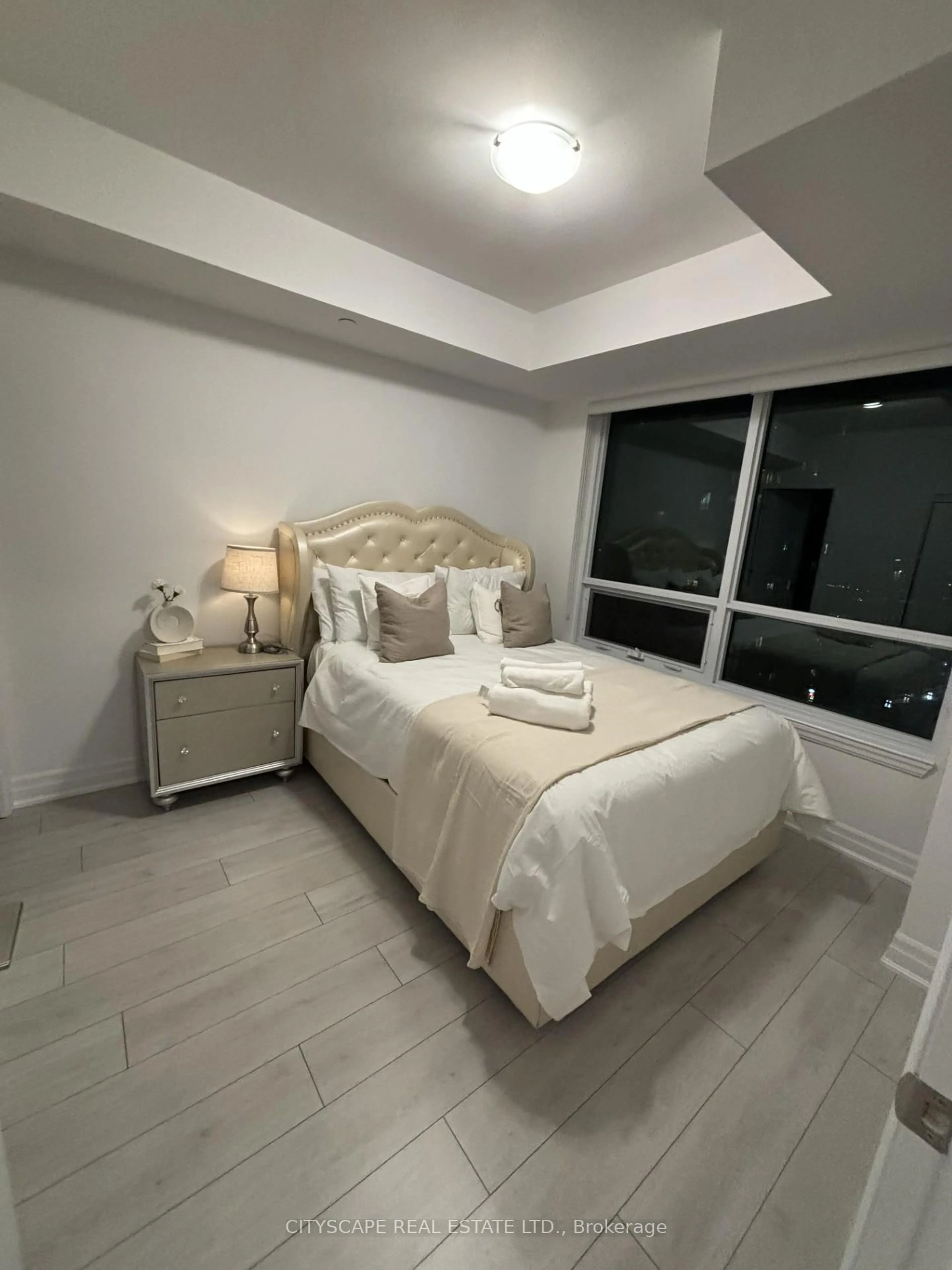 Bedroom with bed, ceramic/tile floor for 30 Elm Dr #2307, Mississauga Ontario L5B 0N6
