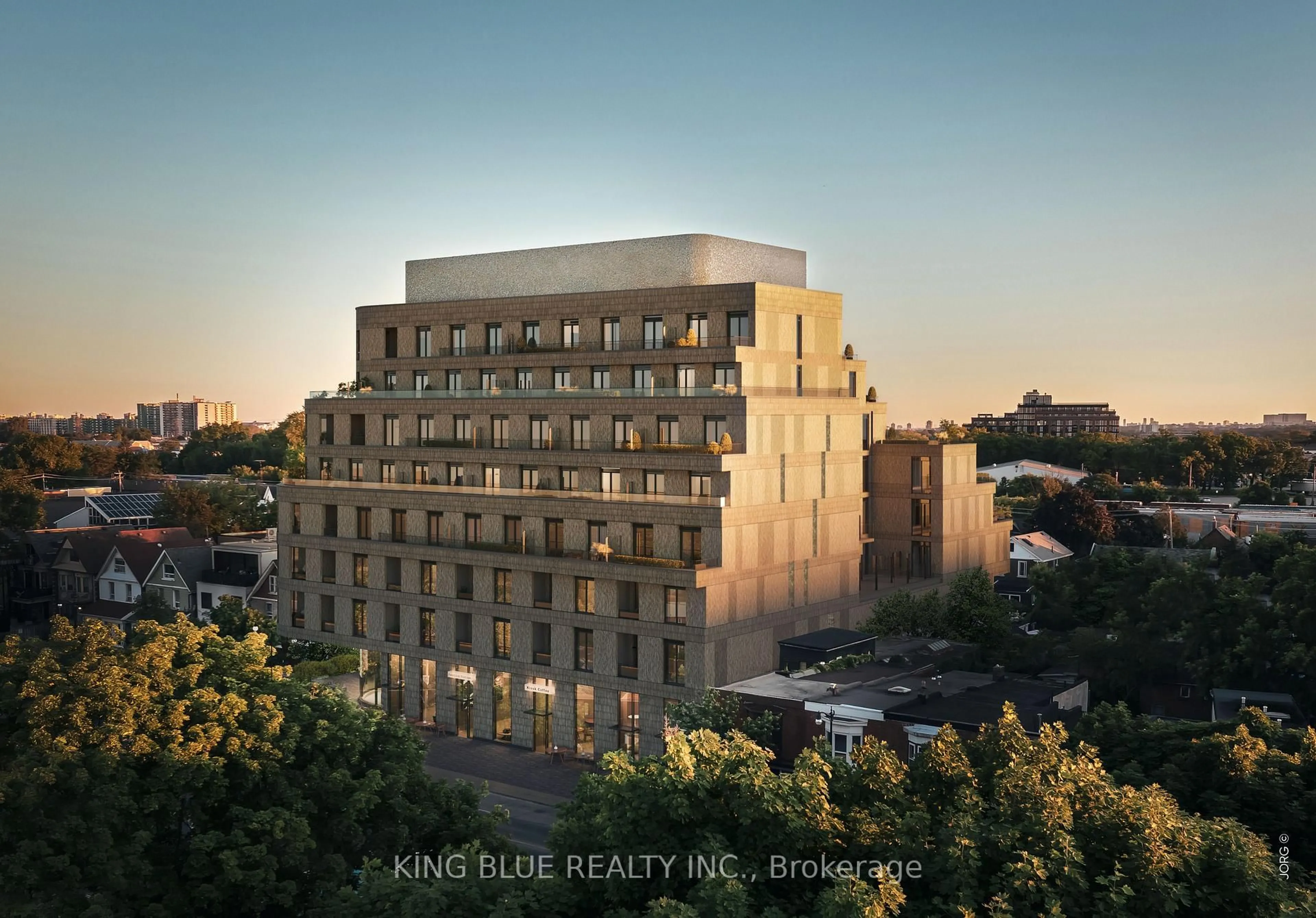 A pic from outside/outdoor area/front of a property/back of a property/a pic from drone, building for 3200 Dundas St #705, Toronto Ontario M6P 2A3