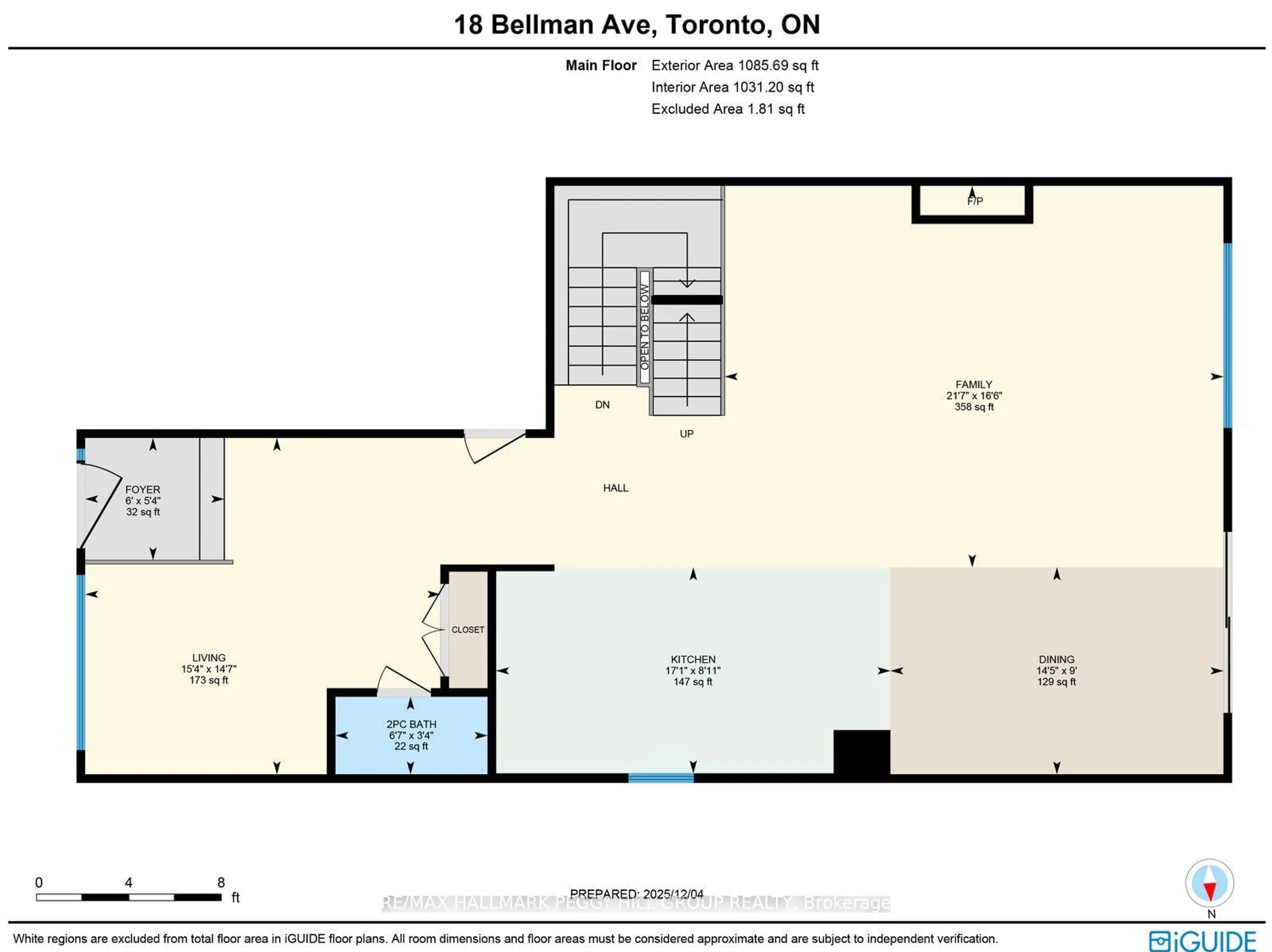 Floor plan for 18 Bellman Ave, Toronto Ontario M8W 4A3