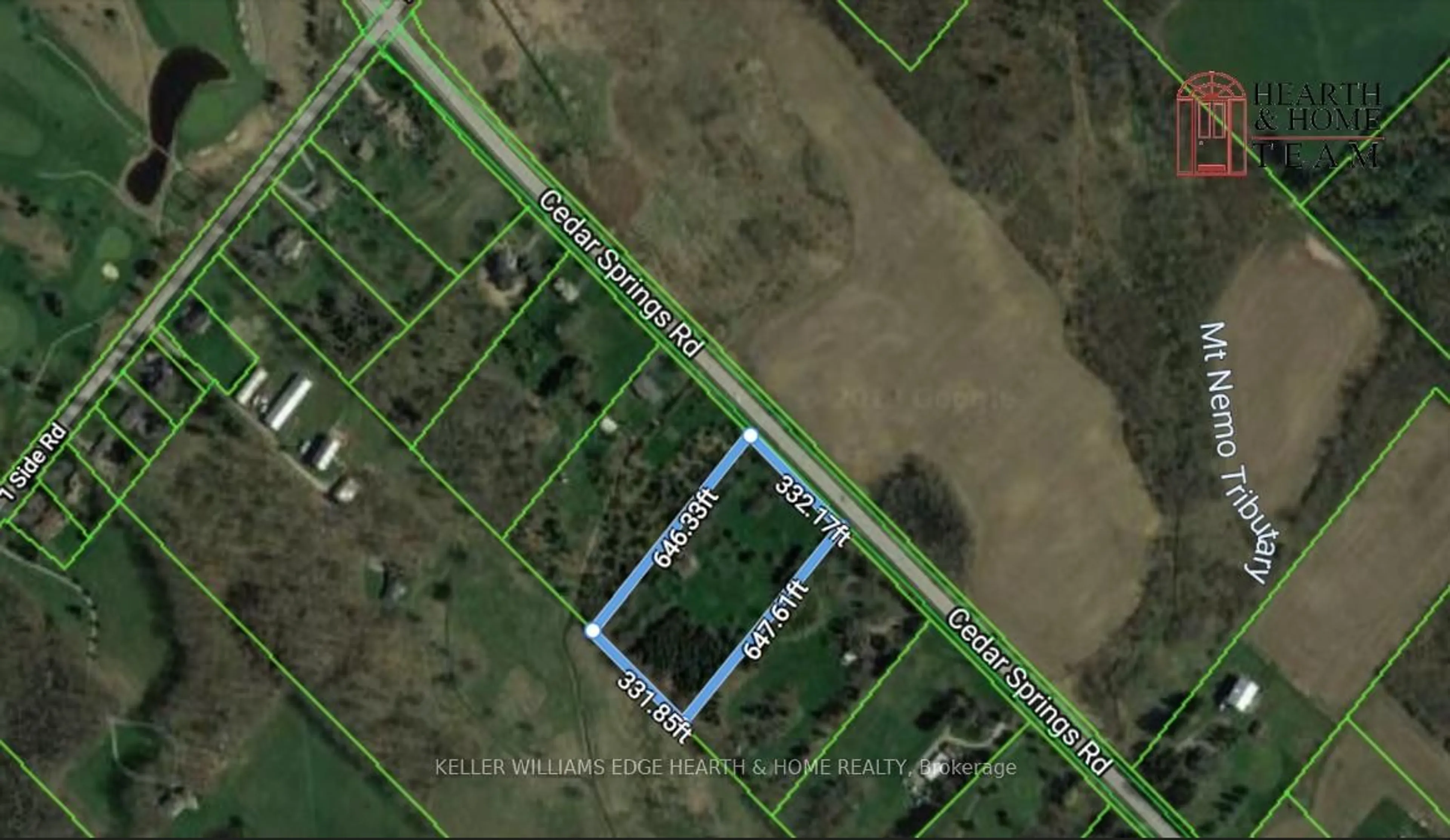 A pic from outside/outdoor area/front of a property/back of a property/a pic from drone, building for 3400 Cedar Springs Rd, Burlington Ontario L7P 0P7