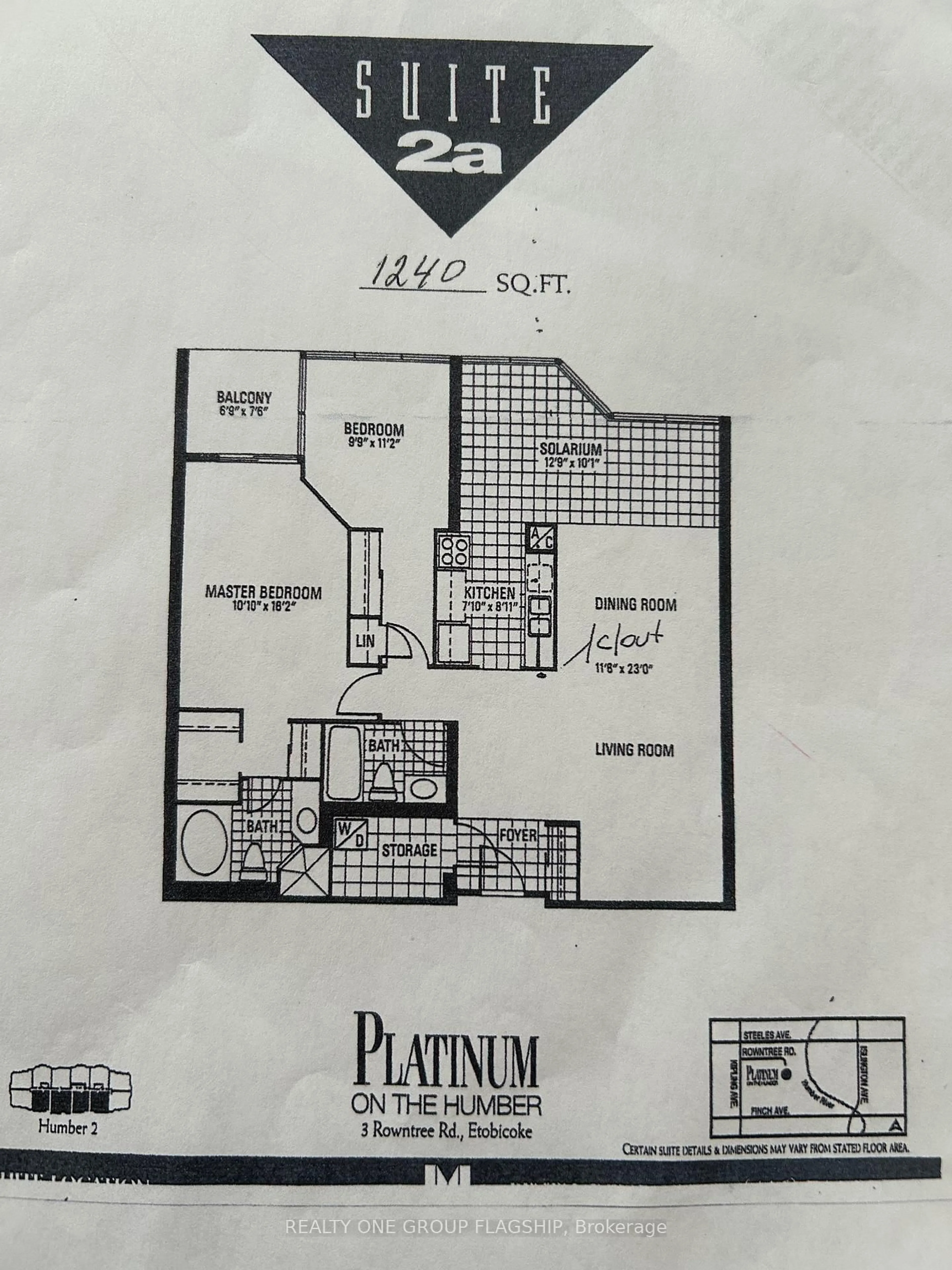 Floor plan for 3 Rowntree Rd #1904, Toronto Ontario M9V 5G8