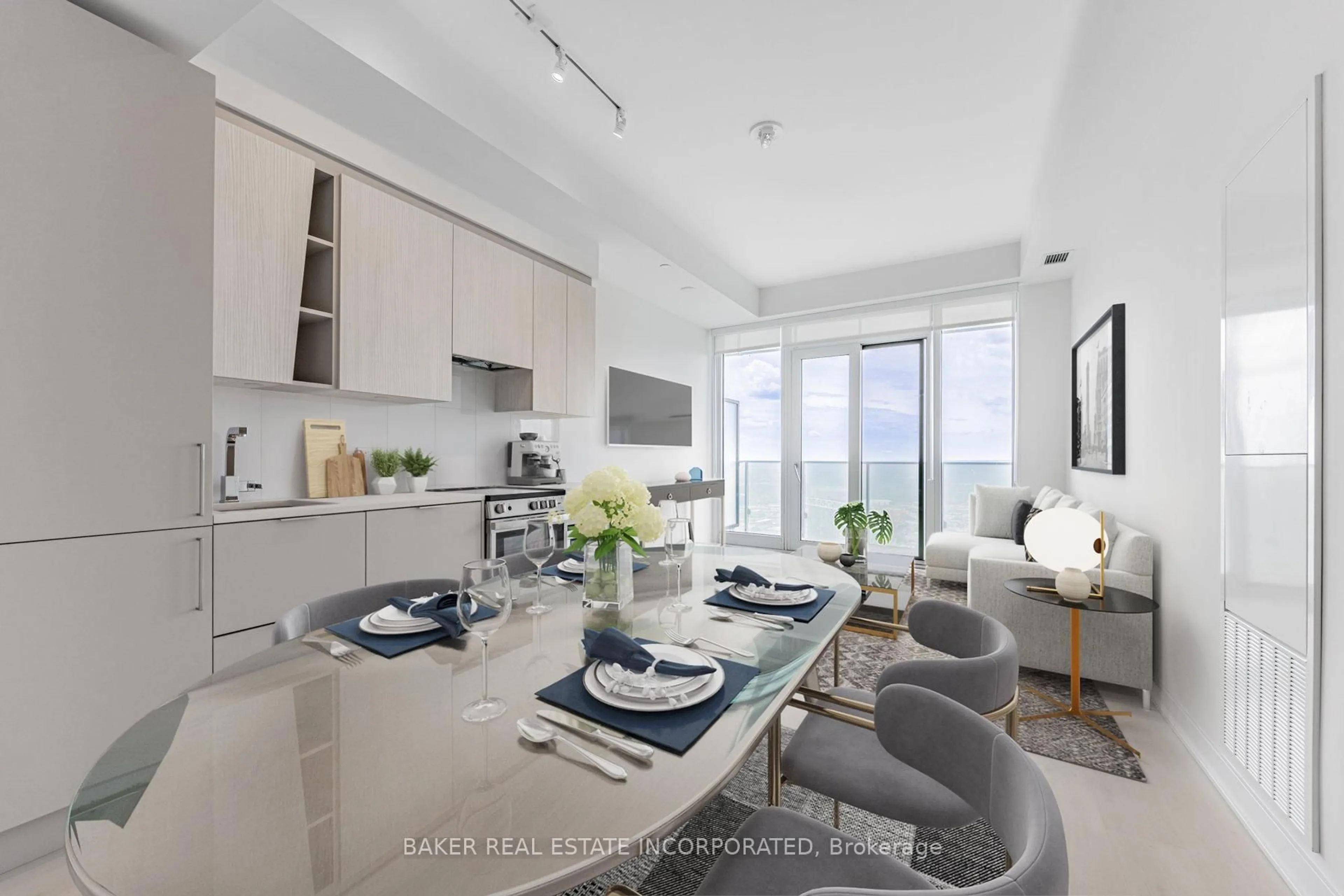 Open concept kitchen, ceramic/tile floor for 3900 Confederation Pkwy #5806, Mississauga Ontario L5B 0M3