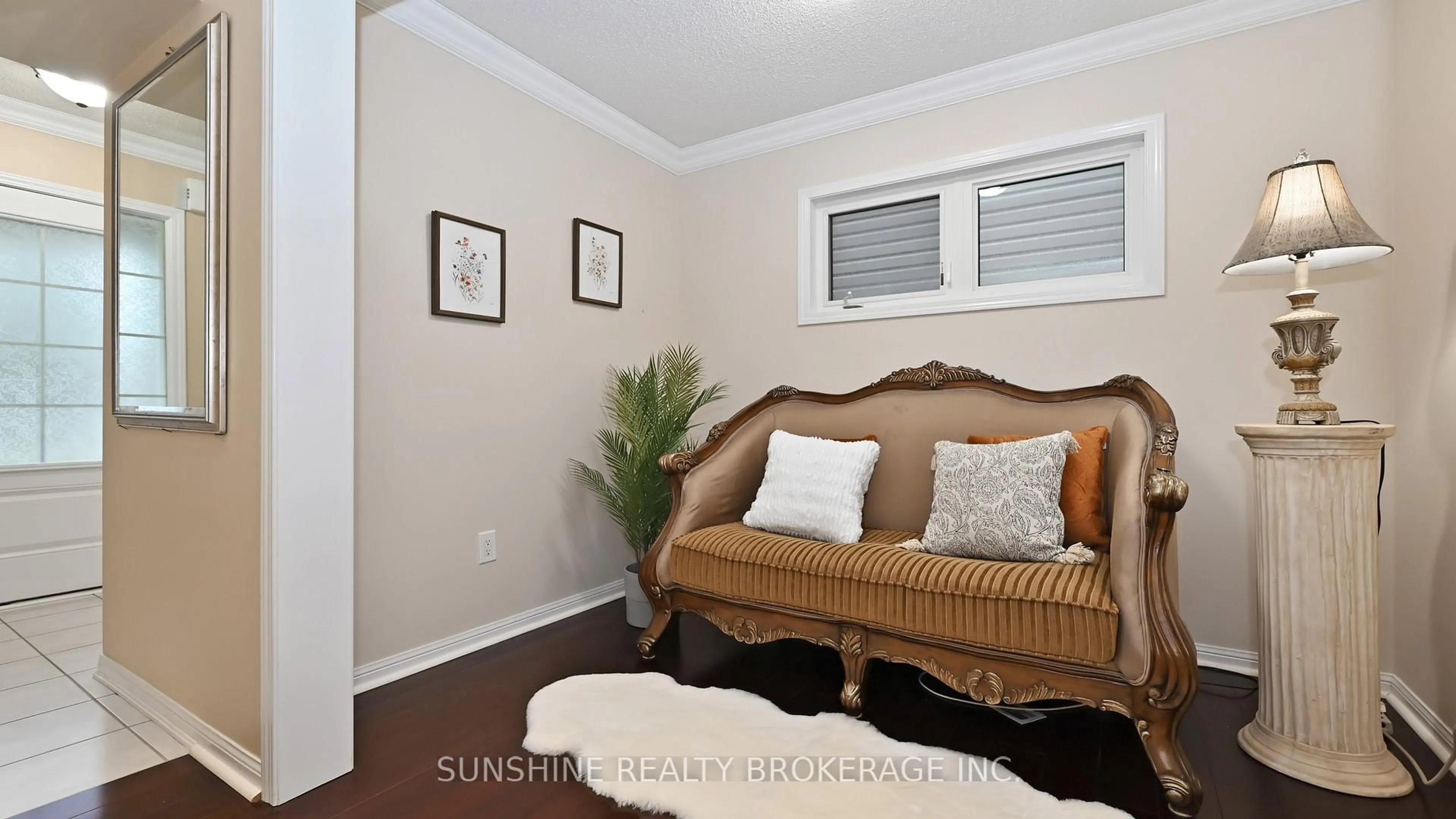 Living room with furniture, wood/laminate floor for 211 Monaghan Cres, Milton Ontario L9T 8C7