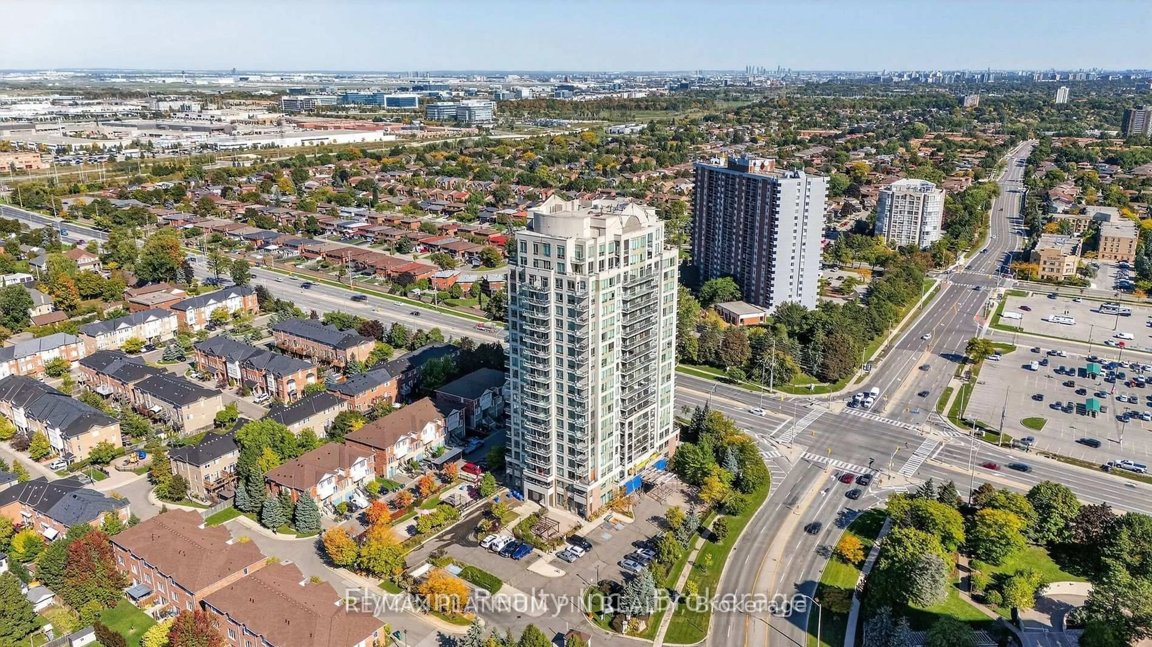 A pic from outside/outdoor area/front of a property/back of a property/a pic from drone, city buildings view from balcony for 1359 Rathburn Rd #501, Mississauga Ontario L4W 5P7