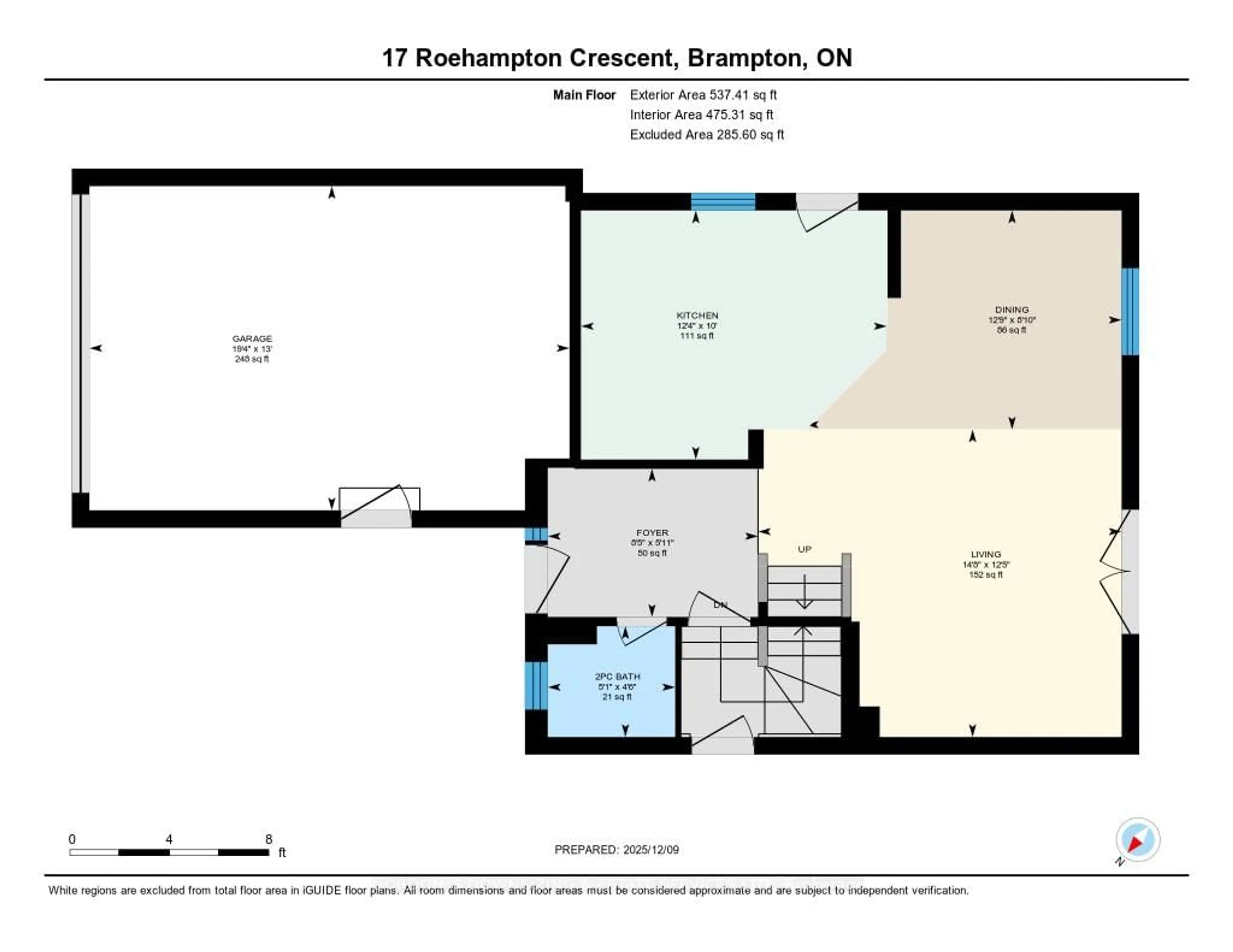 Floor plan for 17 Roehampton Cres, Brampton Ontario L6Y 2R3
