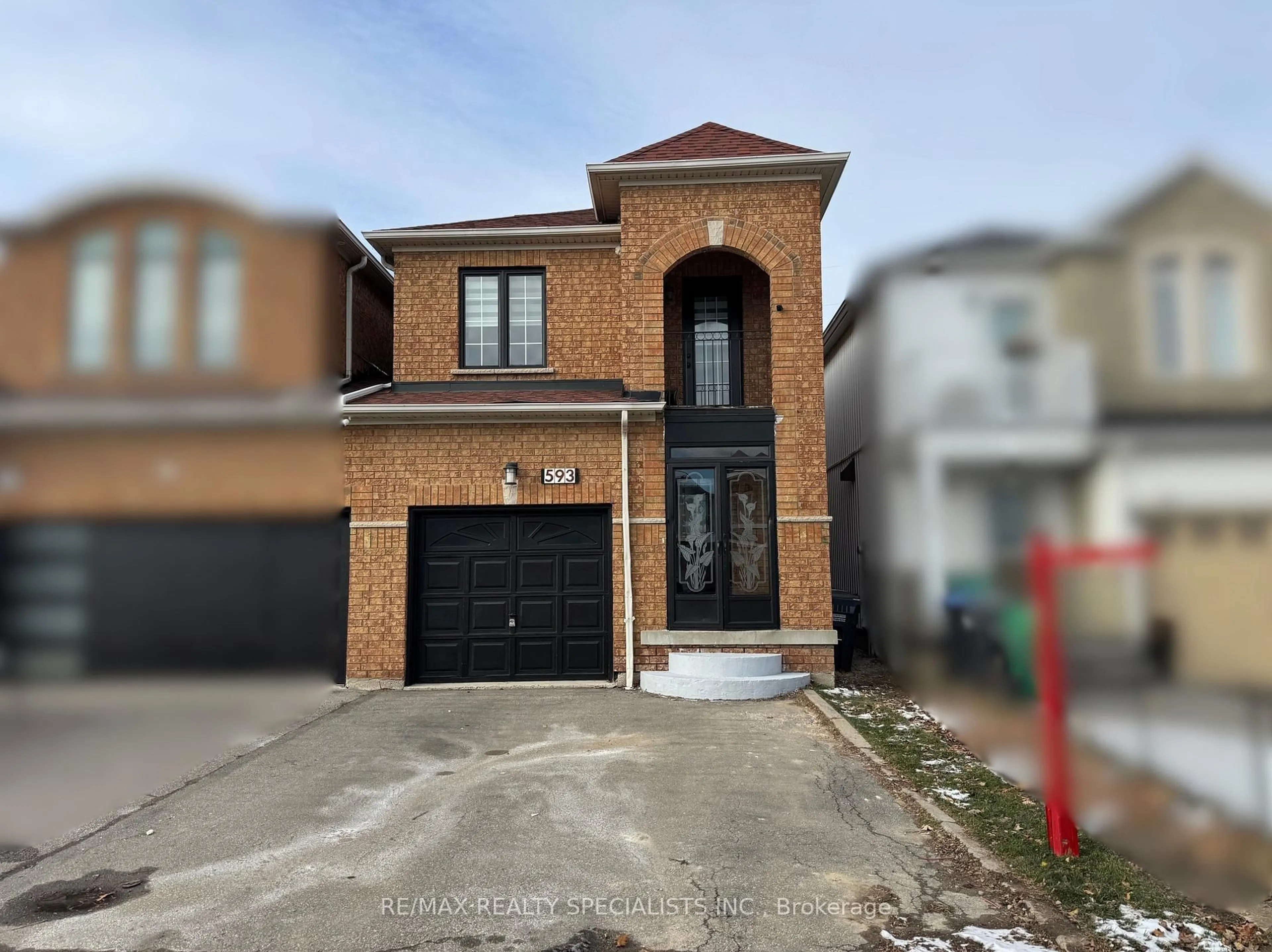 Home with brick exterior material, street for 593 Rossellini Dr, Mississauga Ontario L5W 1M5