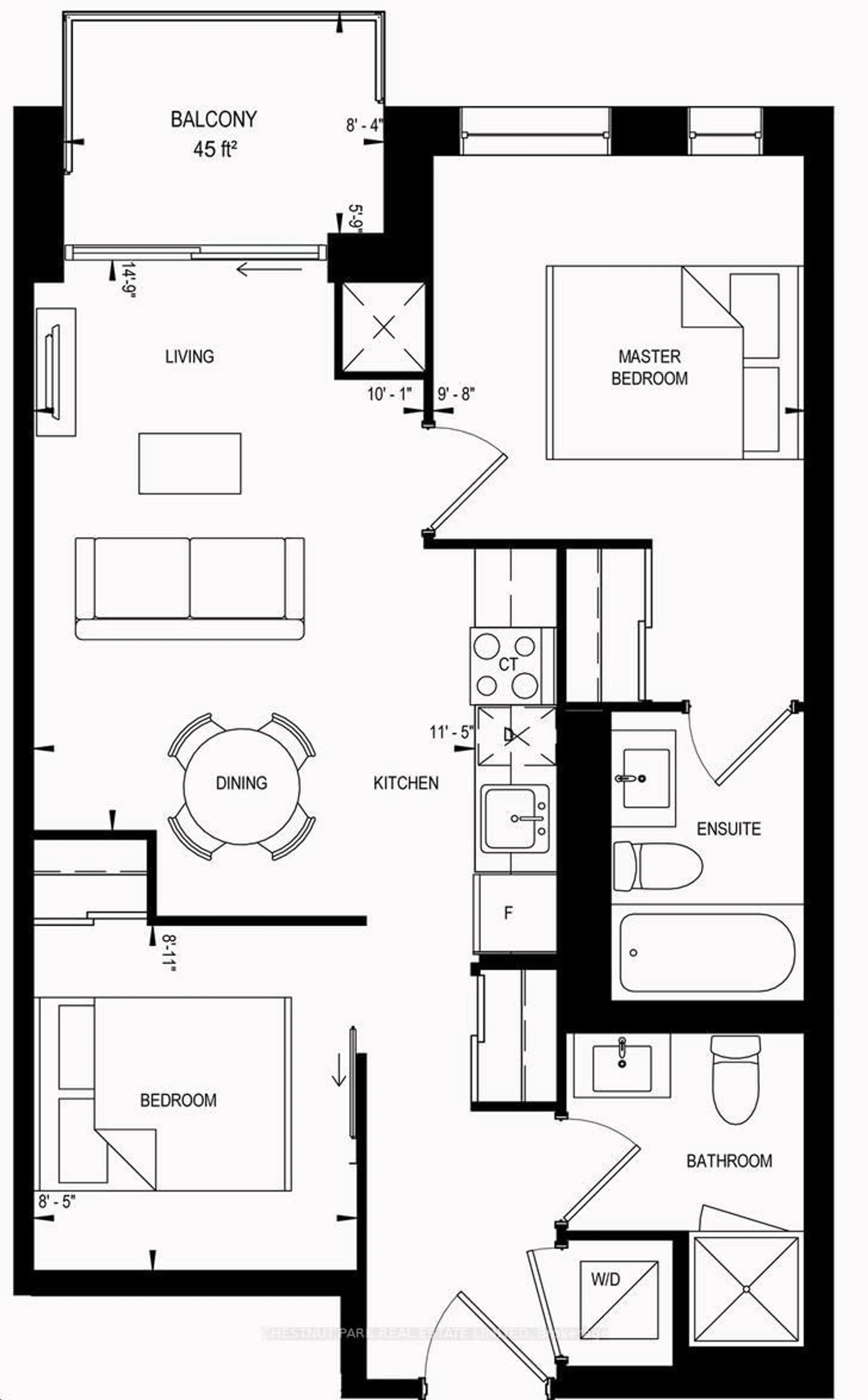 Floor plan for 3100 Keele St #340, Toronto Ontario M3M 0E1