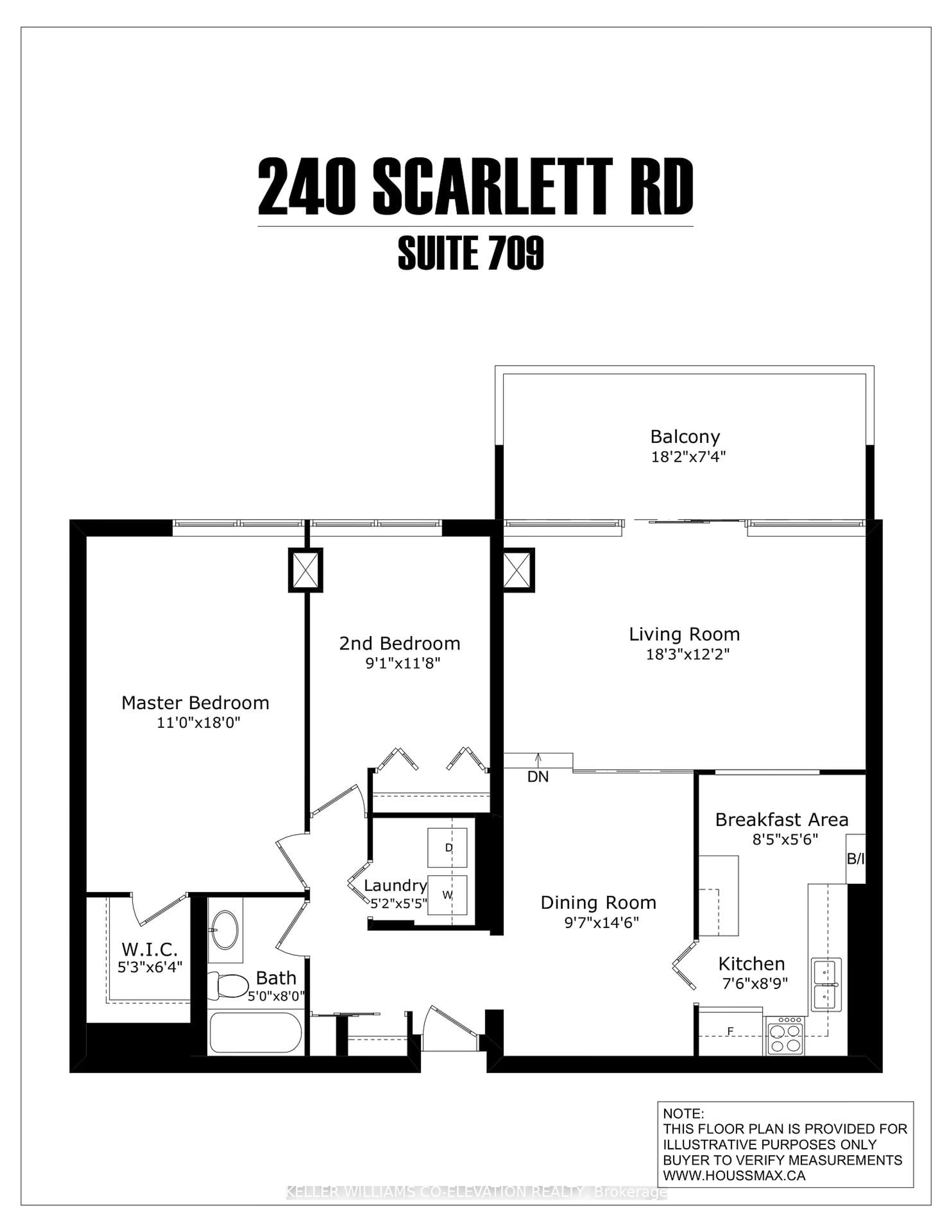 Floor plan for 240 Scarlett Rd #709, Toronto Ontario M6N 4X4