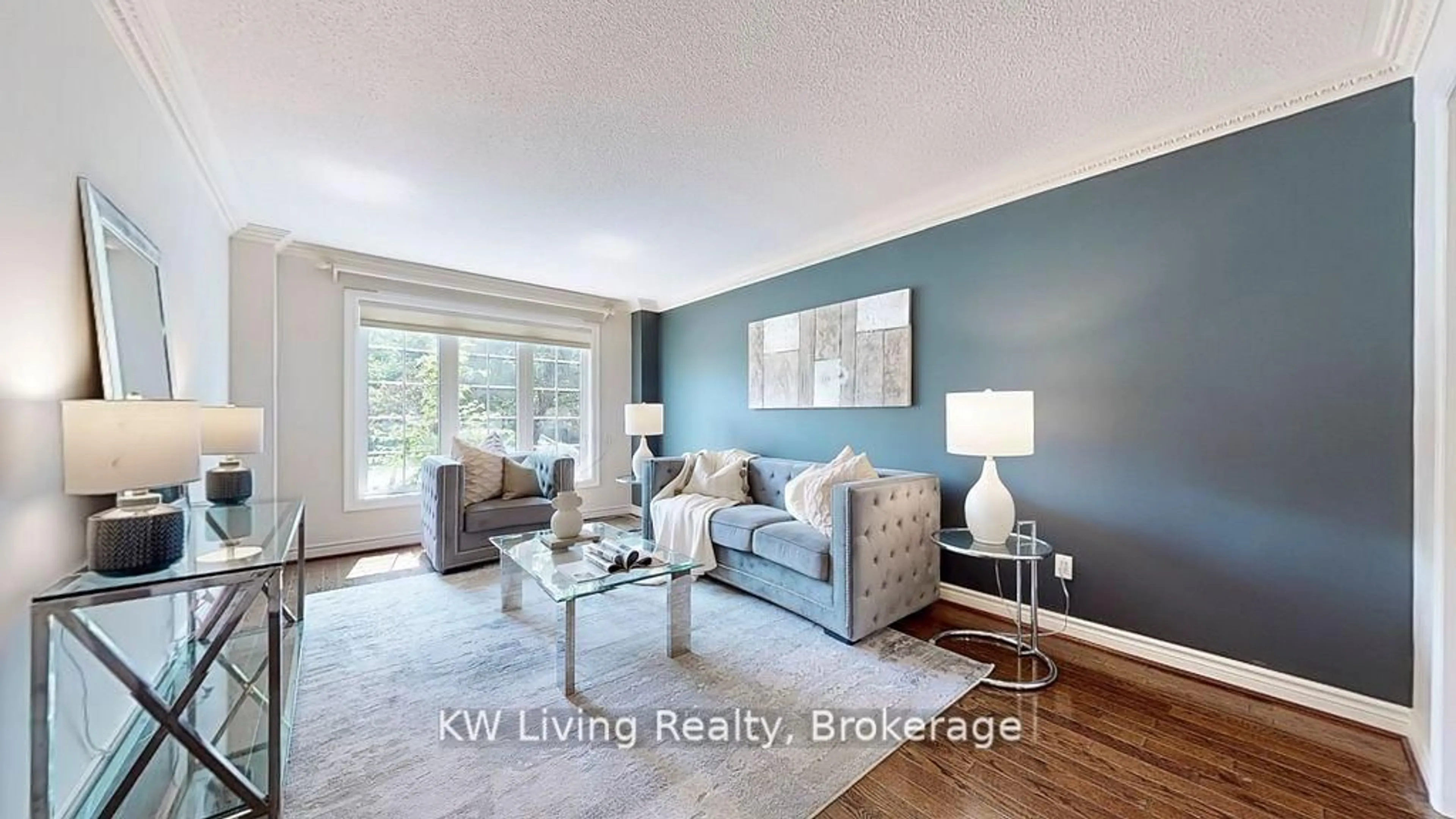 Living room with furniture, wood/laminate floor for 1997 Sandown Rd, Mississauga Ontario L5M 2Z5