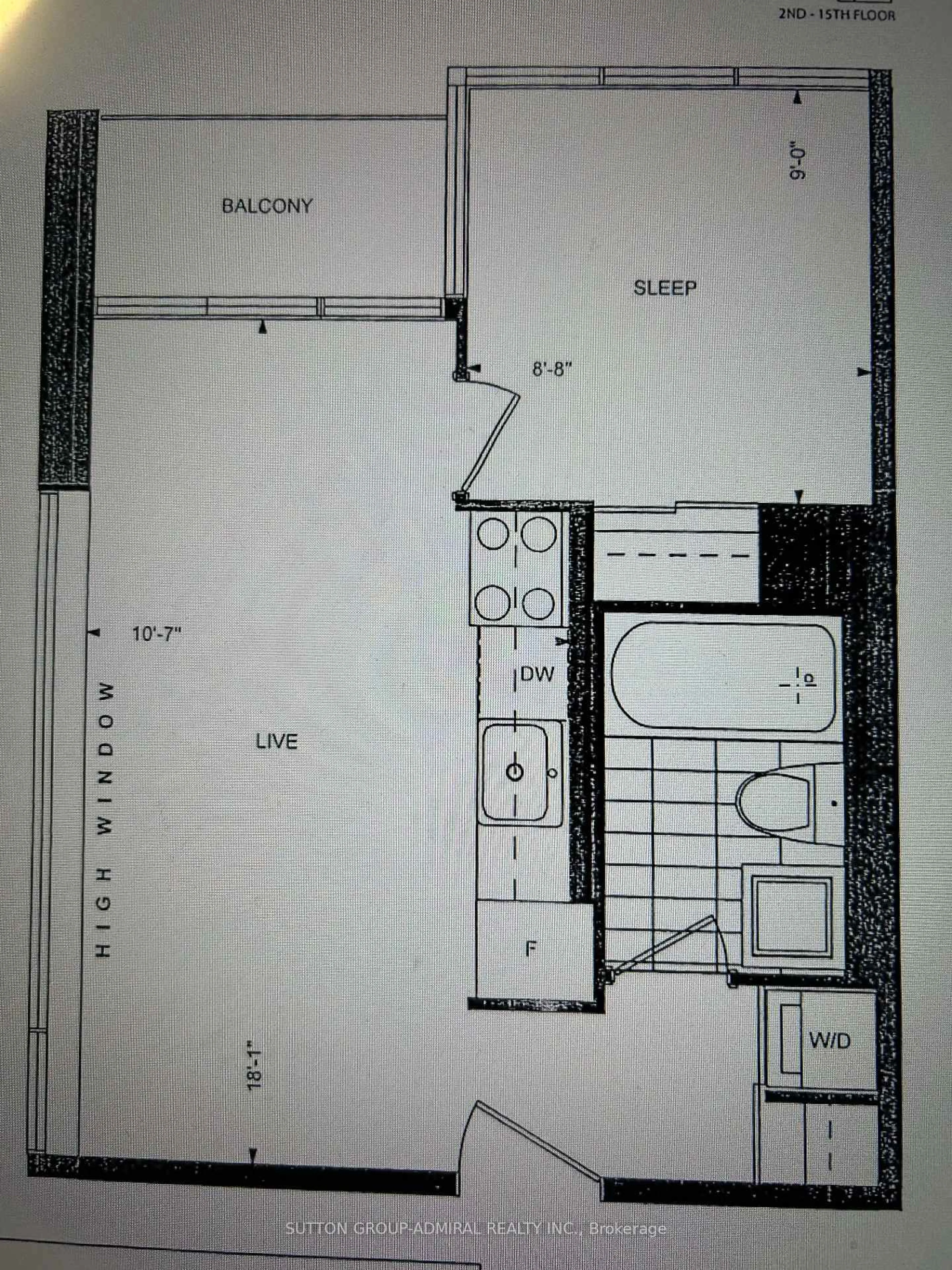 Floor plan for 20 Joe Shuster Way #702, Toronto Ontario M6K 0A3