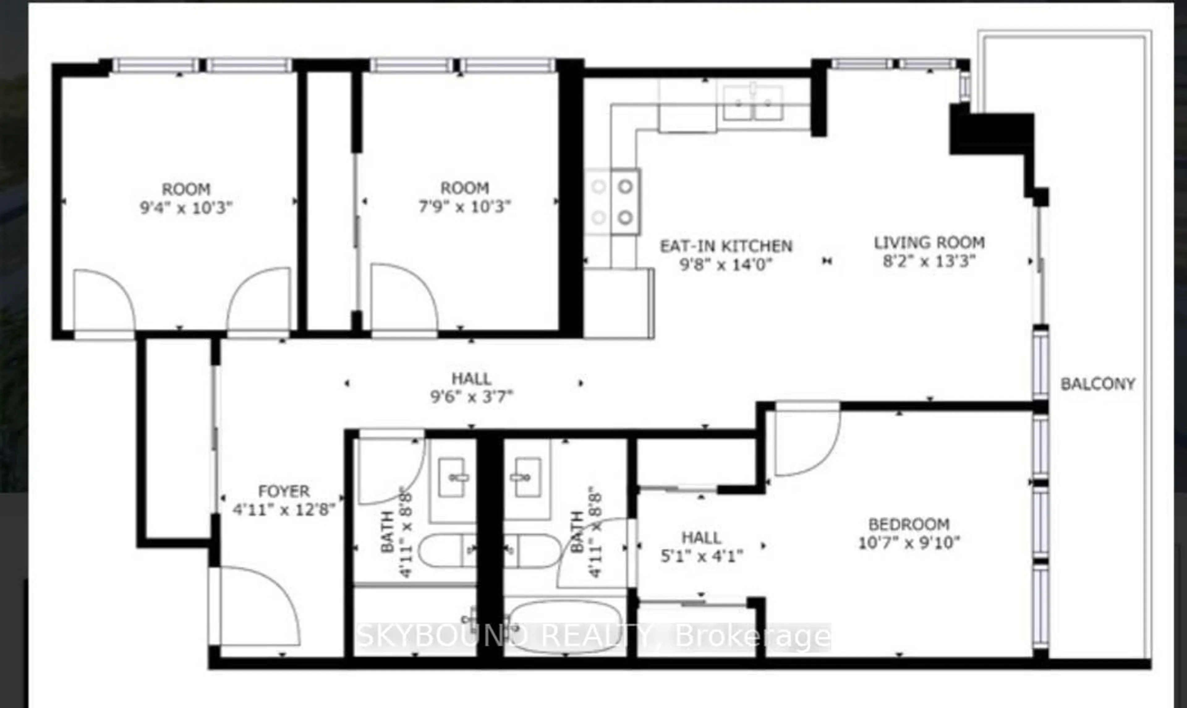 Floor plan for 2220 Lakeshore Blvd #612, Toronto Ontario M8V 0C1