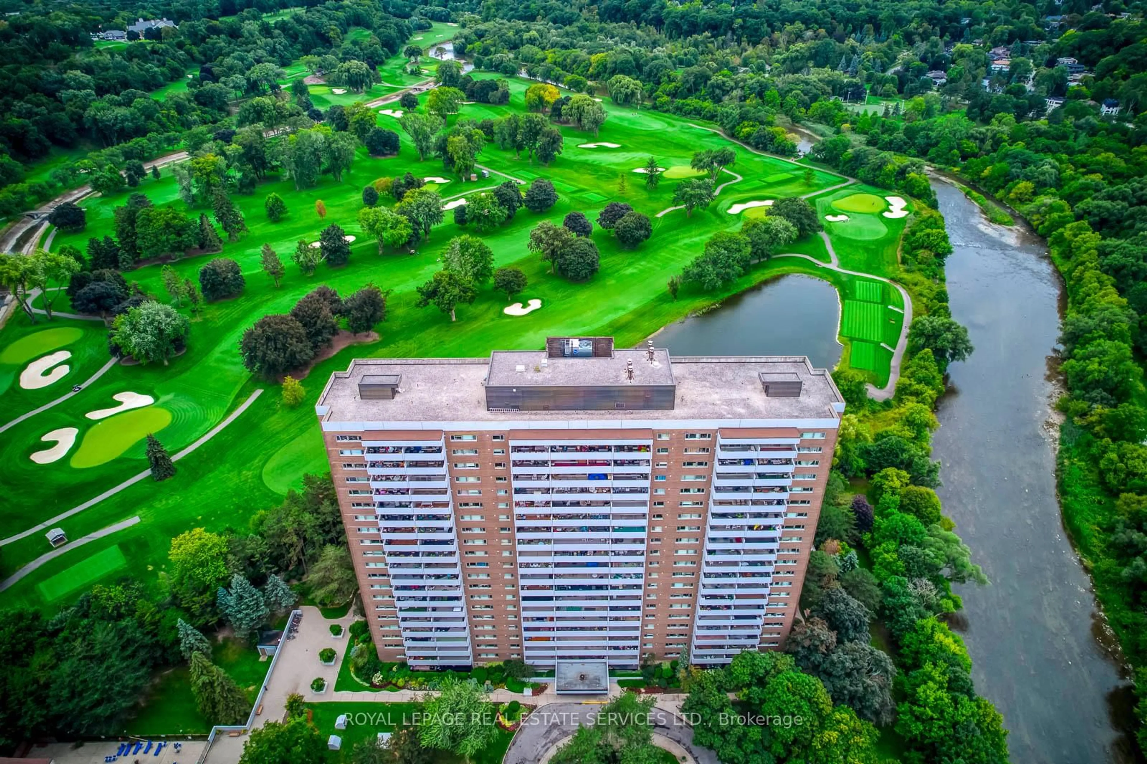 A pic from outside/outdoor area/front of a property/back of a property/a pic from drone, city buildings view from balcony for 240 Scarlett Rd #405, Toronto Ontario M6N 4X4