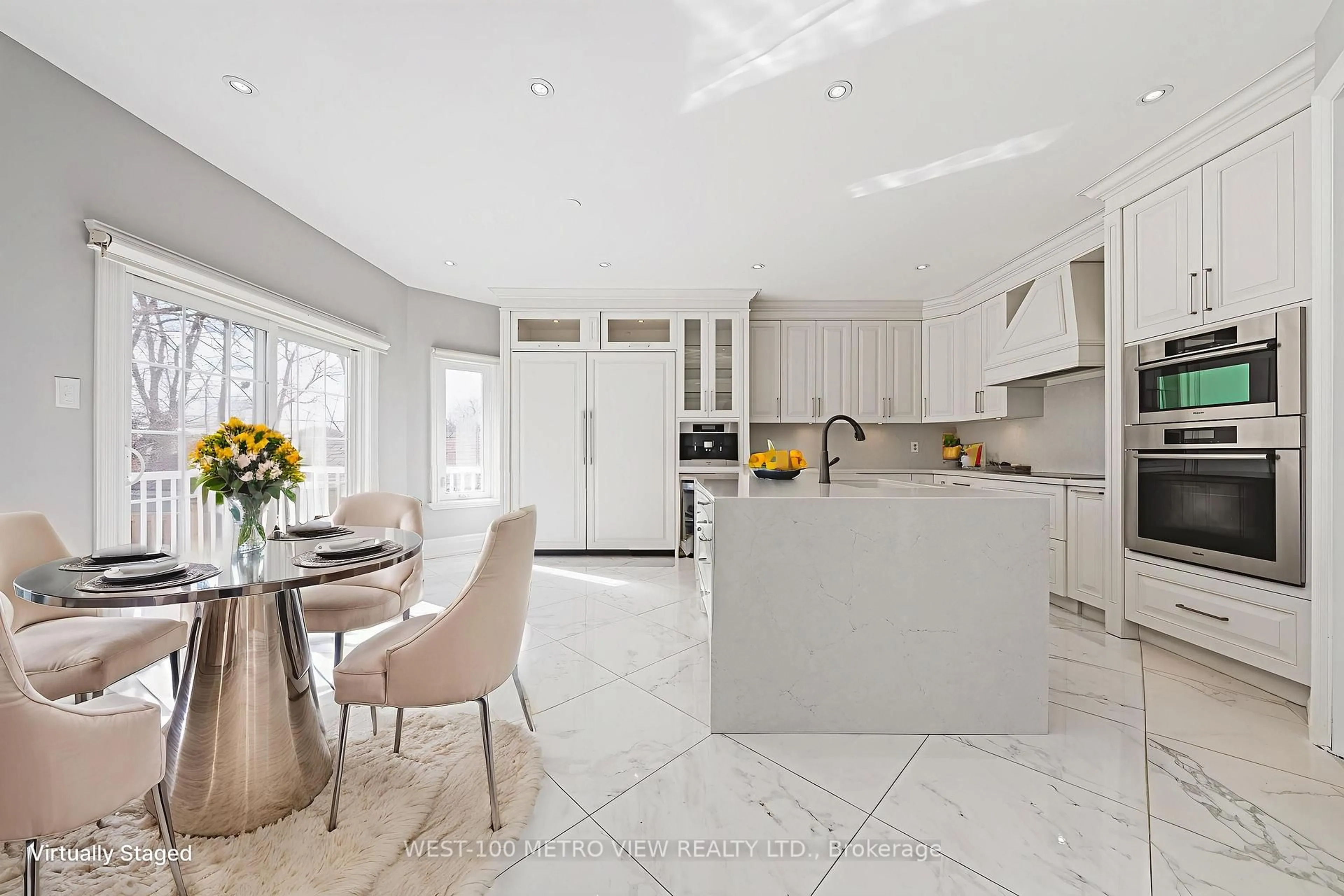 Contemporary kitchen, ceramic/tile floor for 589 Glen Park Ave, Toronto Ontario M6B 2G4