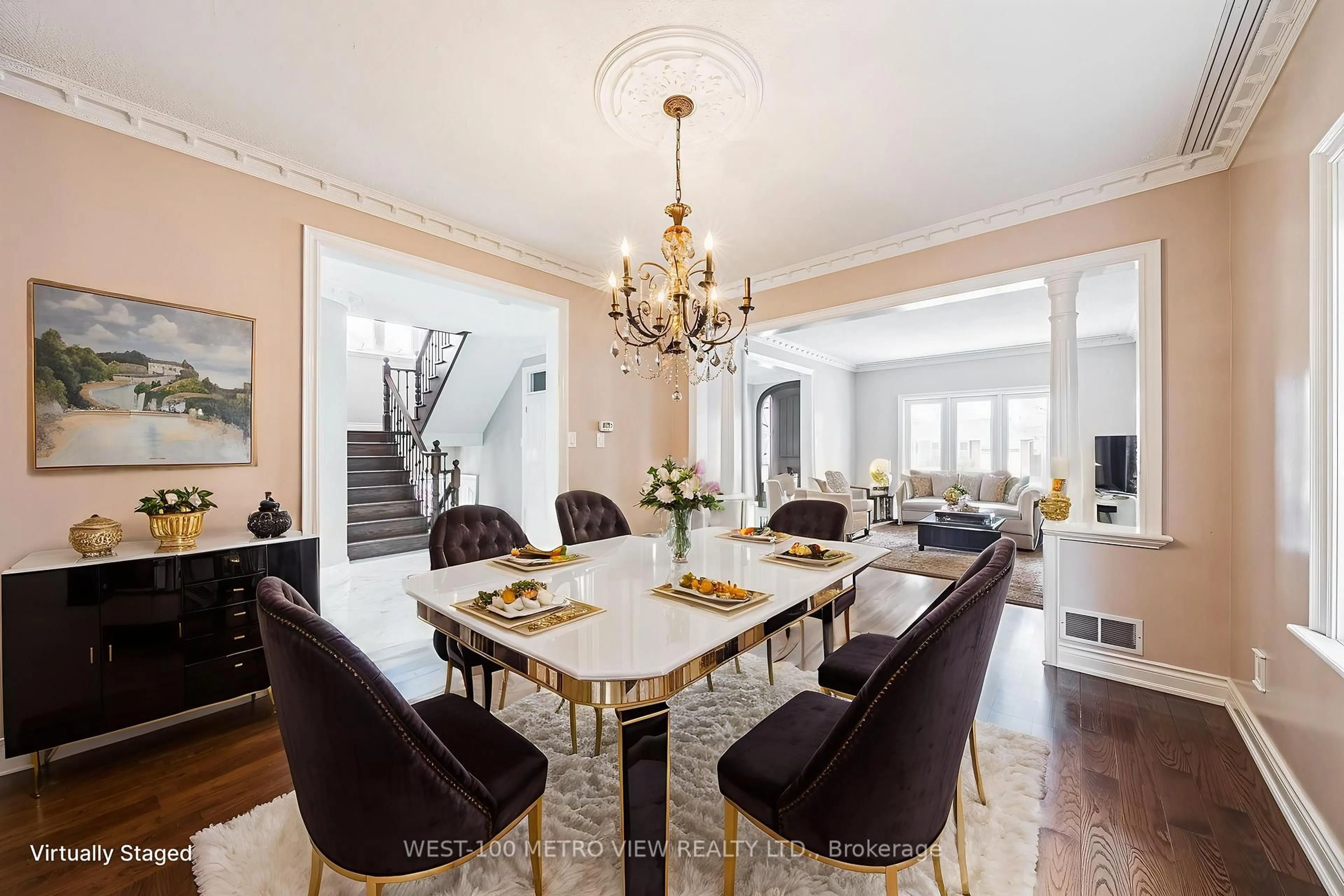 Dining room, ceramic/tile floor for 589 Glen Park Ave, Toronto Ontario M6B 2G4