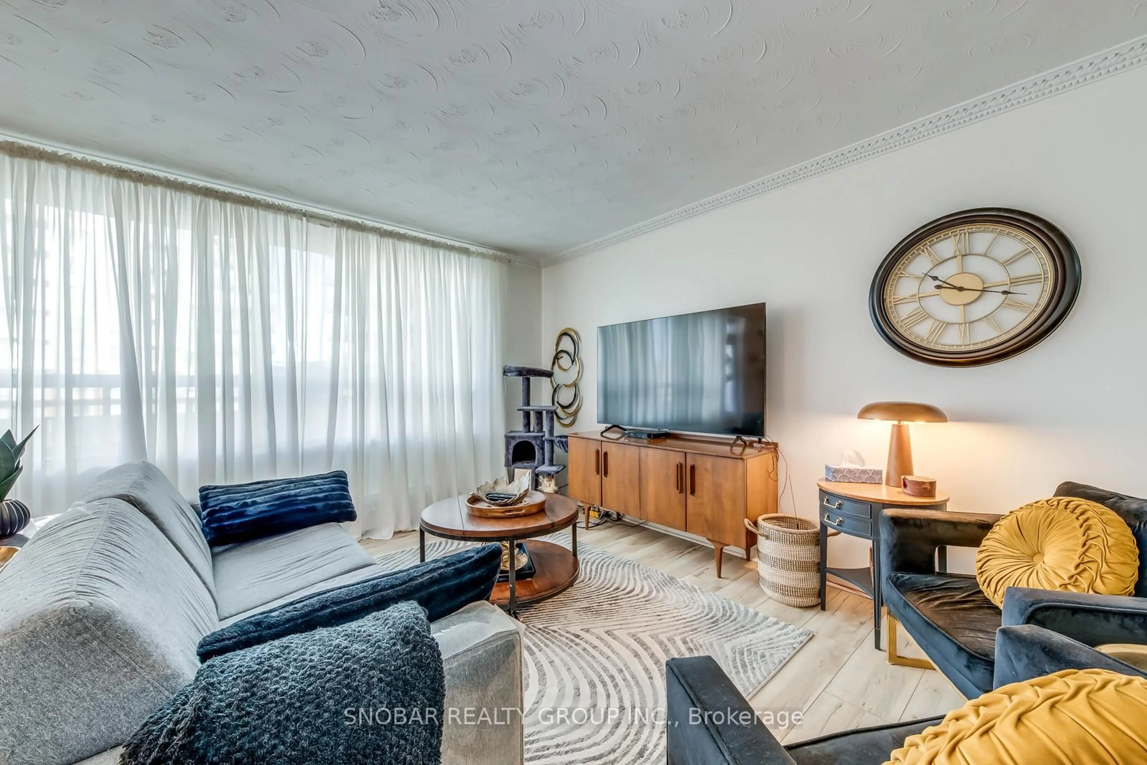 Living room with furniture, unknown for 11 Fontenay Crt #504, Toronto Ontario M9A 4W6