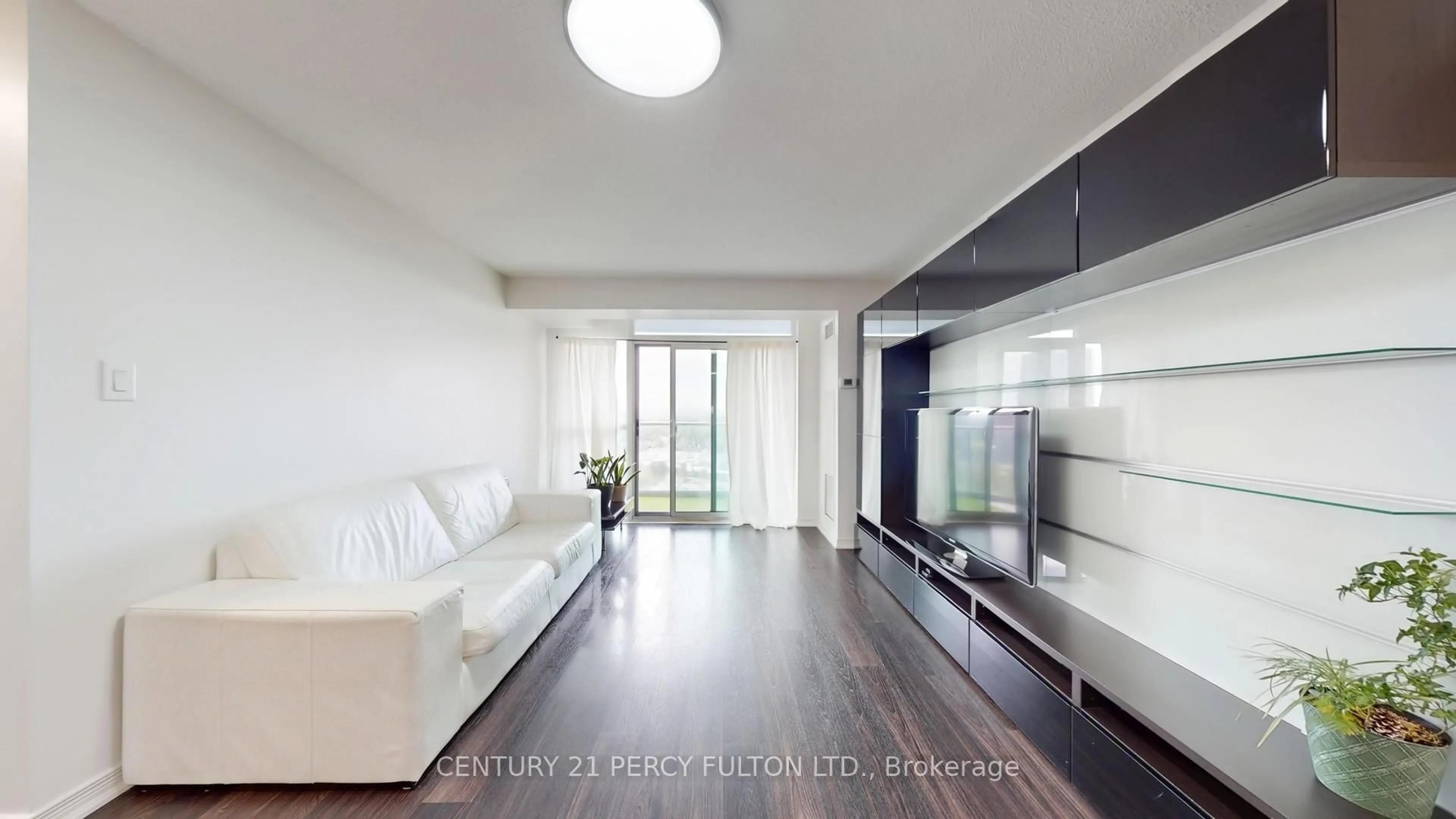 Living room with furniture, wood/laminate floor for 9 George St #1612, Brampton Ontario L6X 0T6