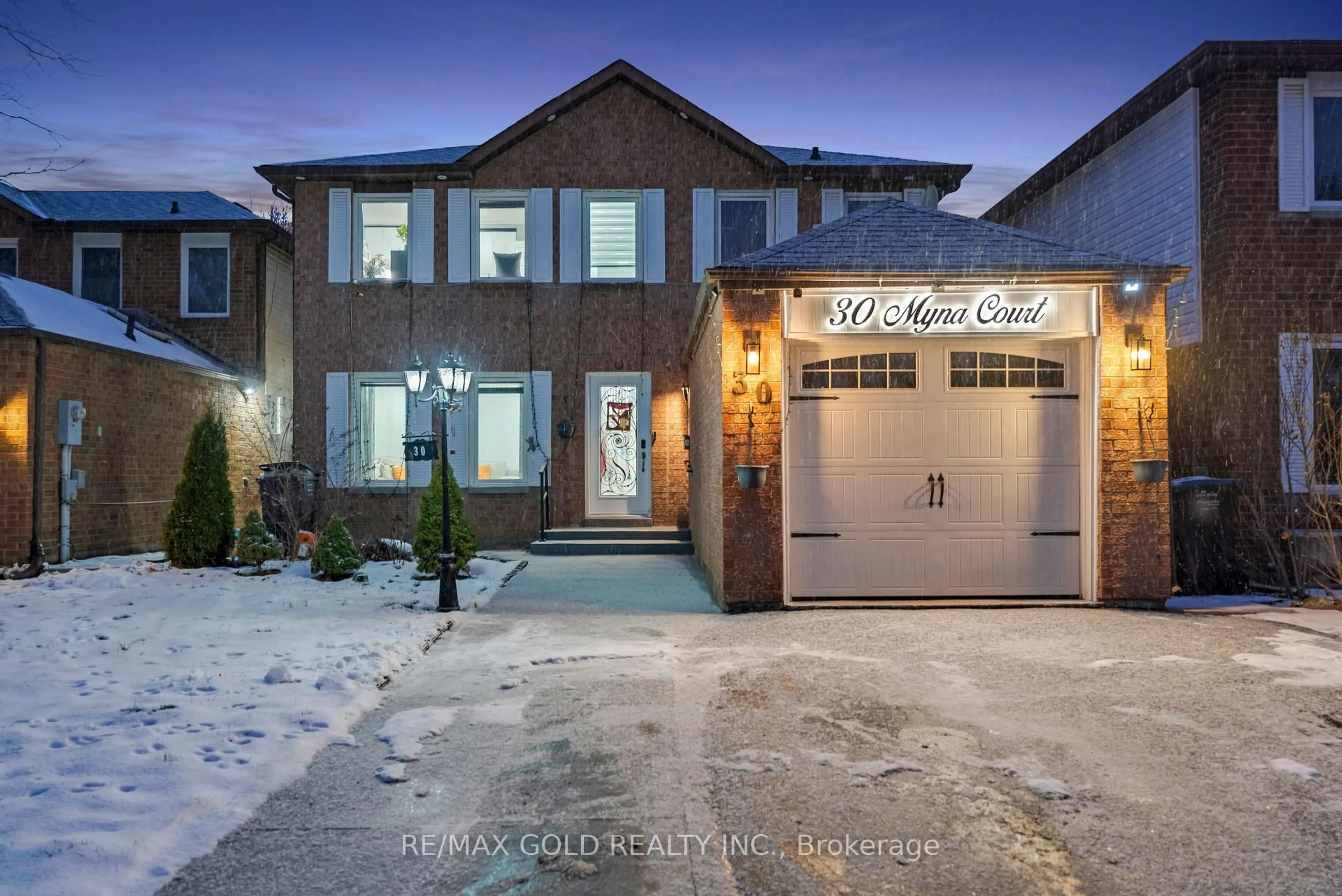 Home with brick exterior material, street for 30 Myna Crt, Brampton Ontario L6S 4H8