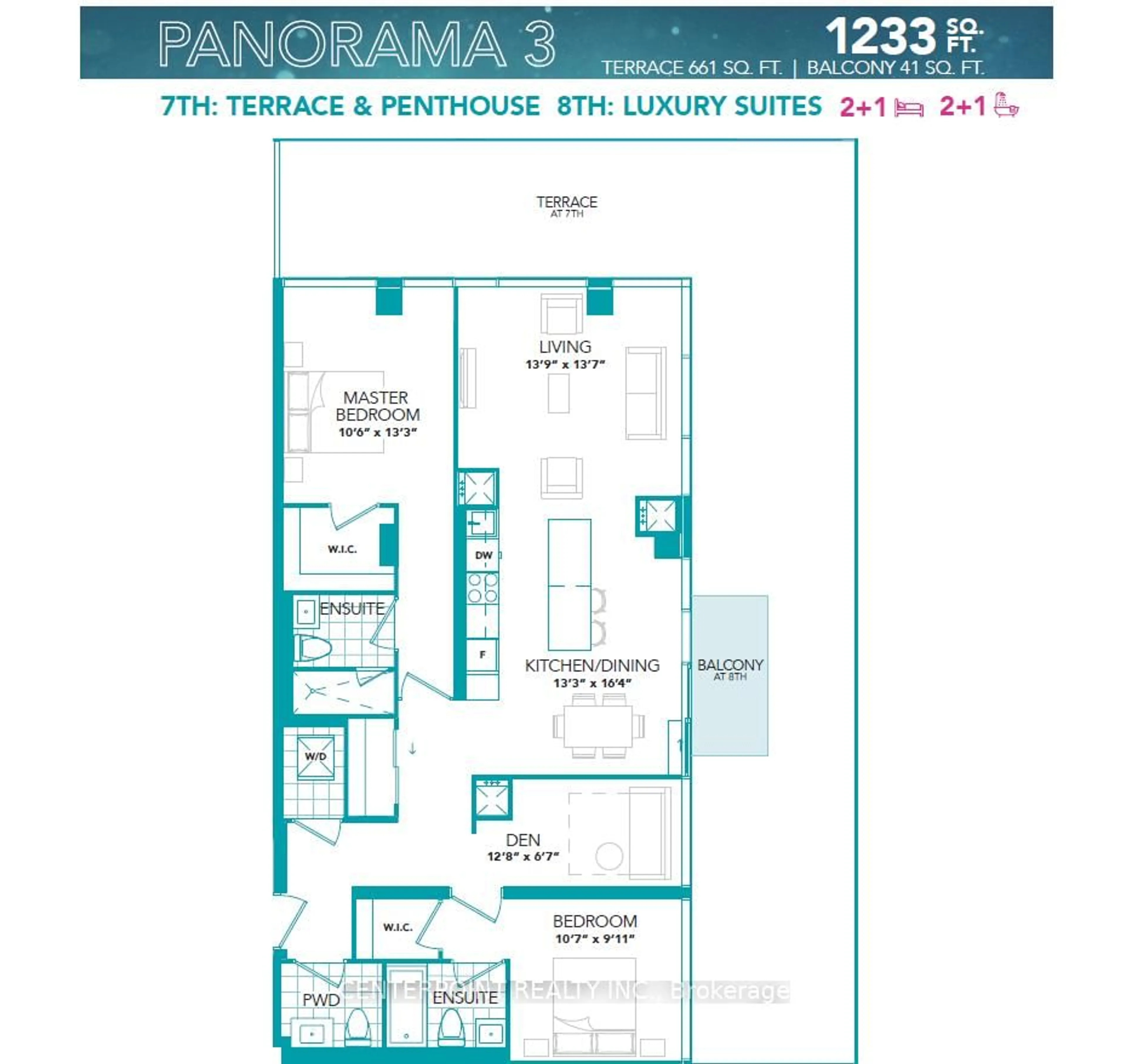 Floor plan for 1063 Douglas McCurdy Common #803, Mississauga Ontario L5G 0C5