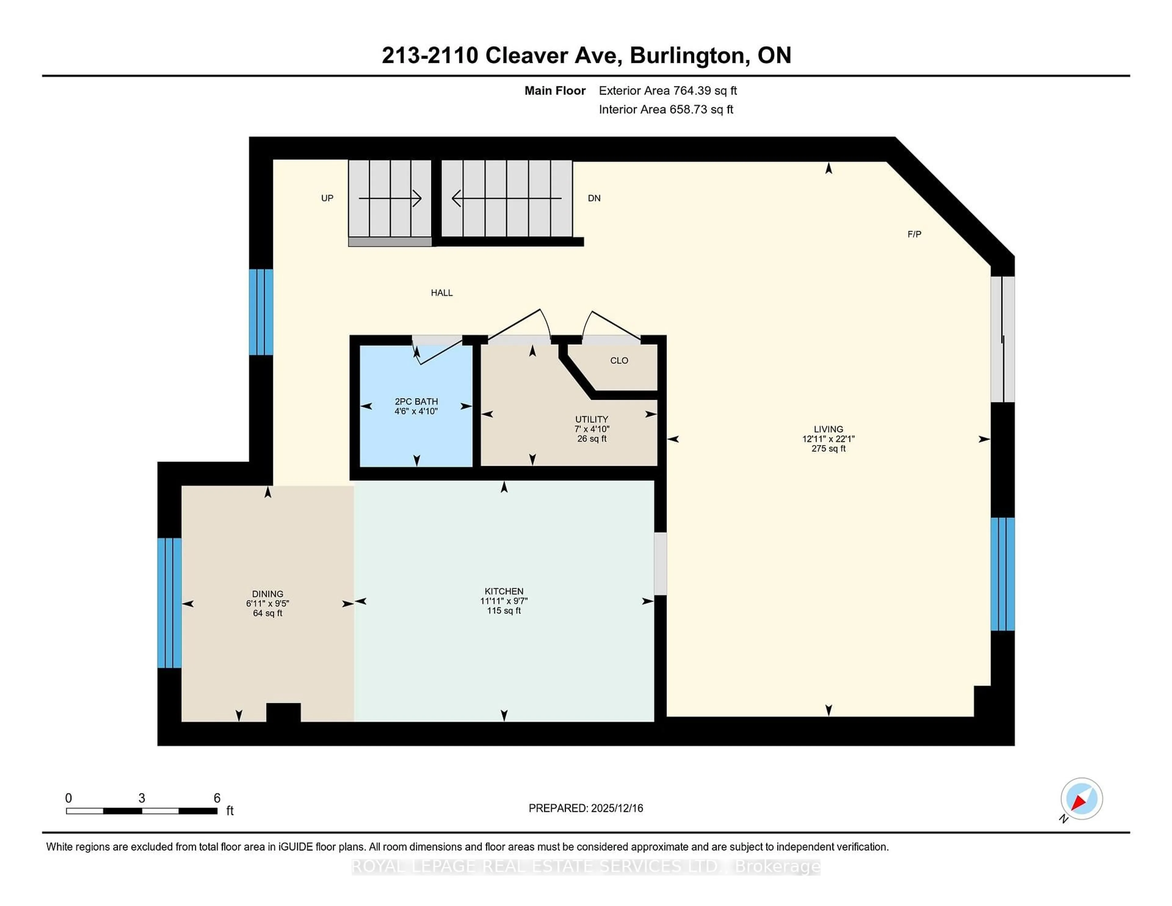 Floor plan for 2110 Cleaver Ave #213, Burlington Ontario L7M 3Z3