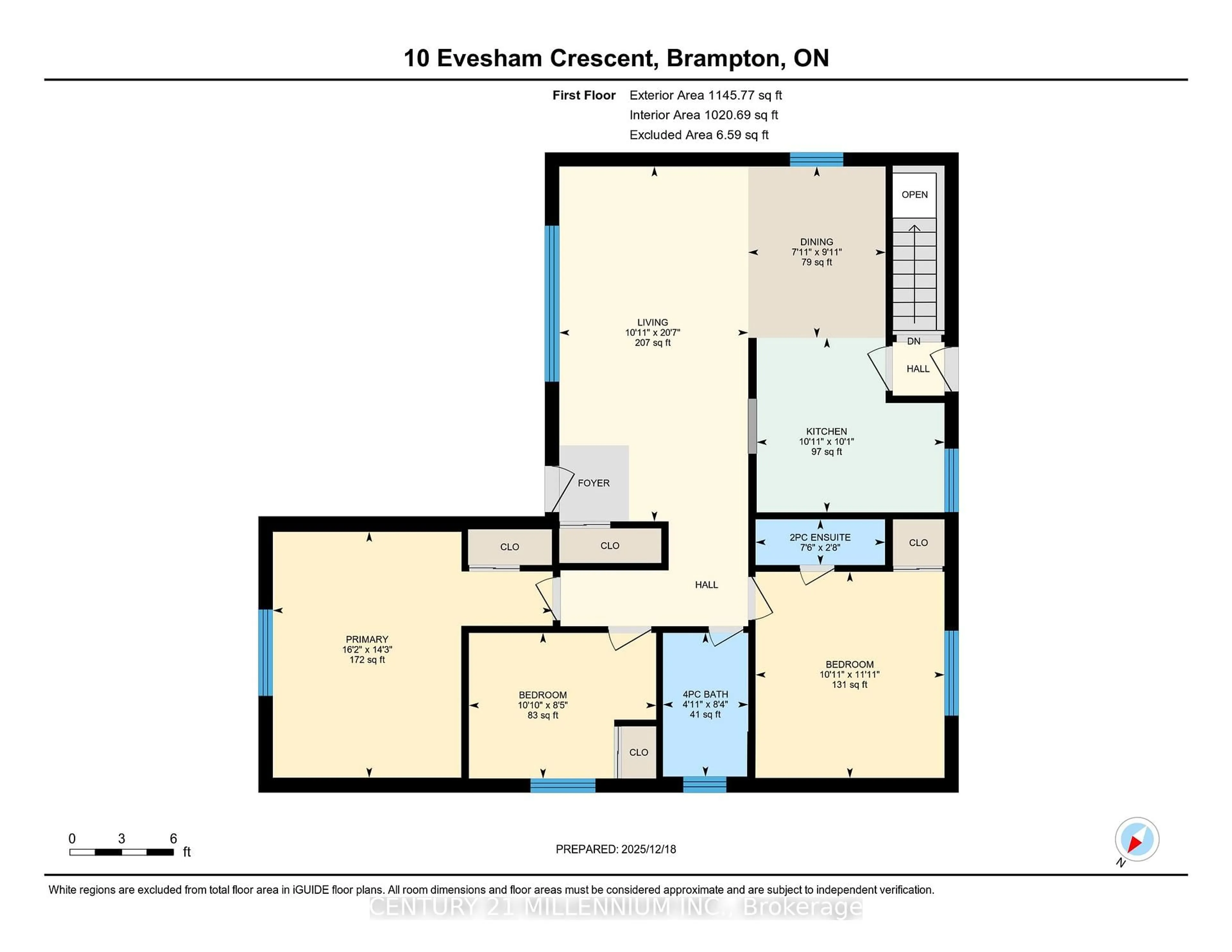Floor plan for 10 Evesham Cres, Brampton Ontario L6T 3M3