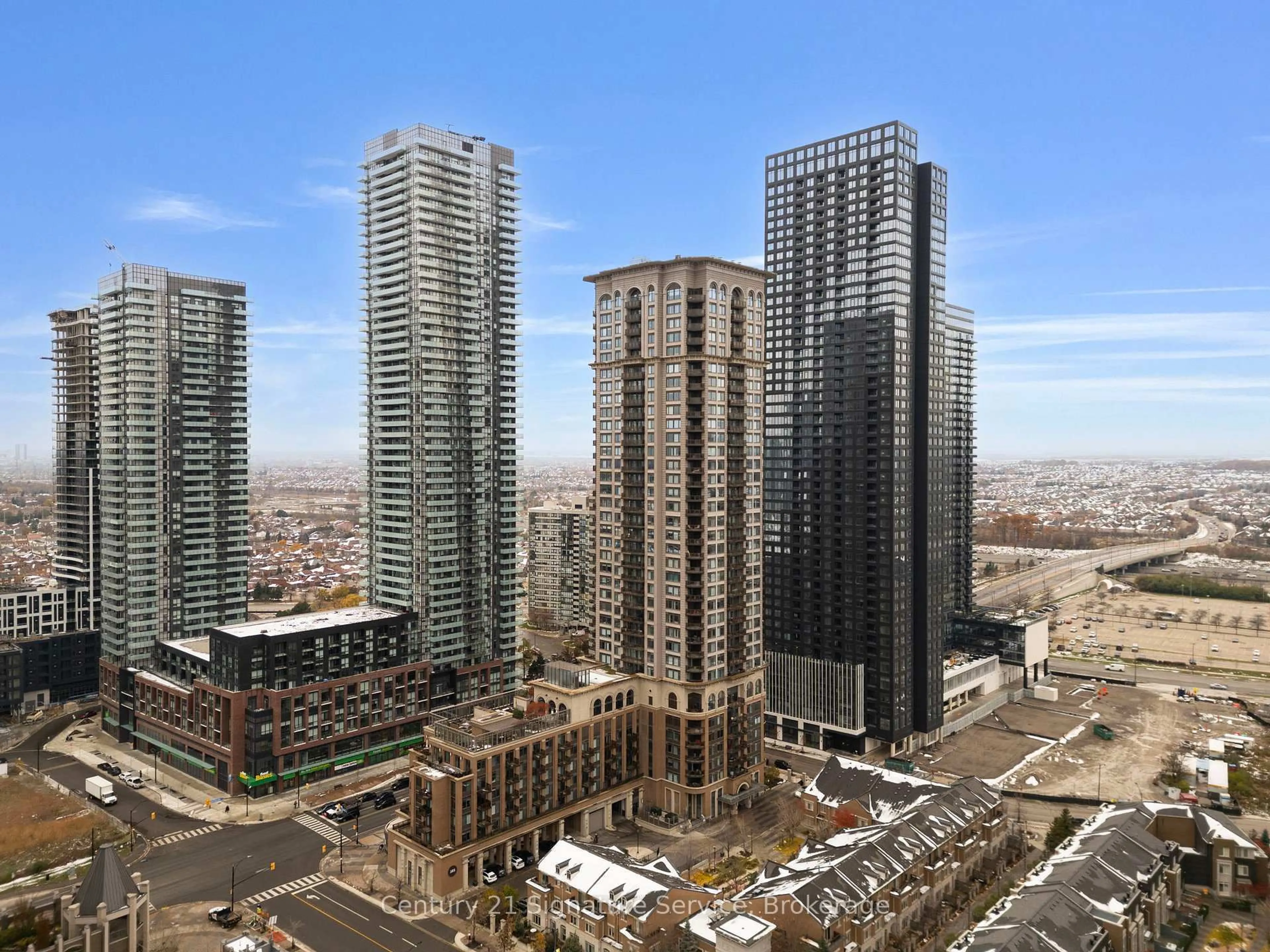 A pic from outside/outdoor area/front of a property/back of a property/a pic from drone, city buildings view from balcony for 385 Prince Of Wales Dr #2001, Mississauga Ontario L5B 0C6