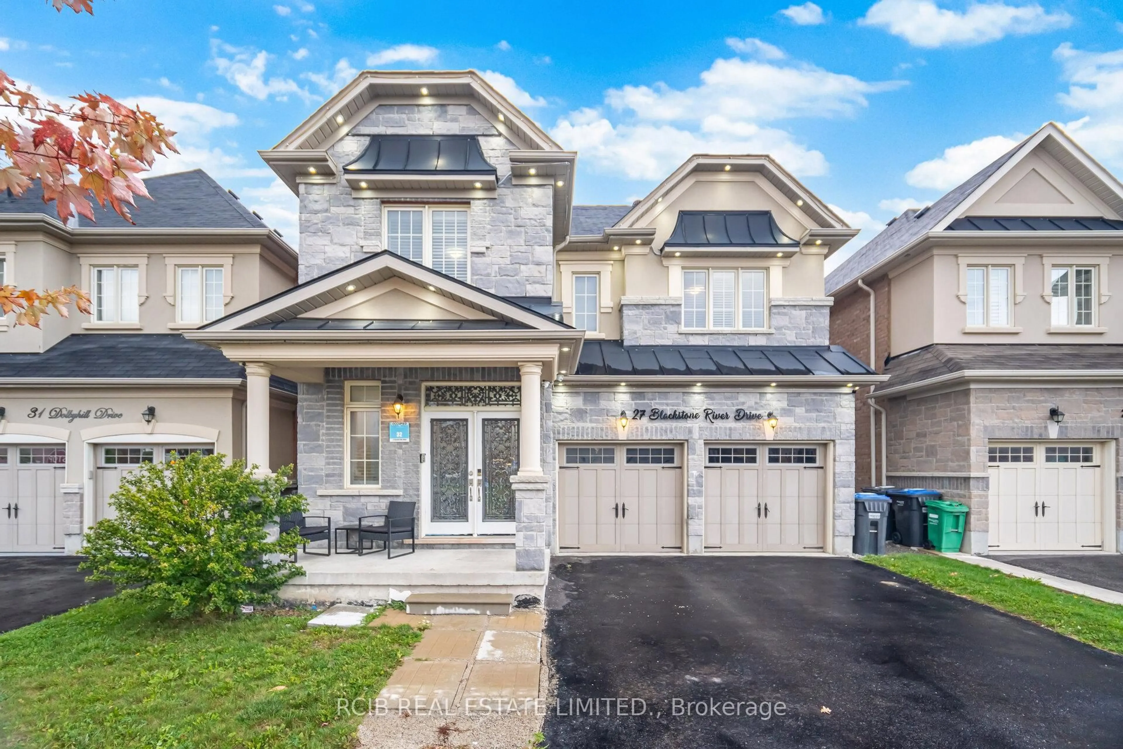 Home with vinyl exterior material, street for 27 Blackstone River Dr, Brampton Ontario L6R 3V5