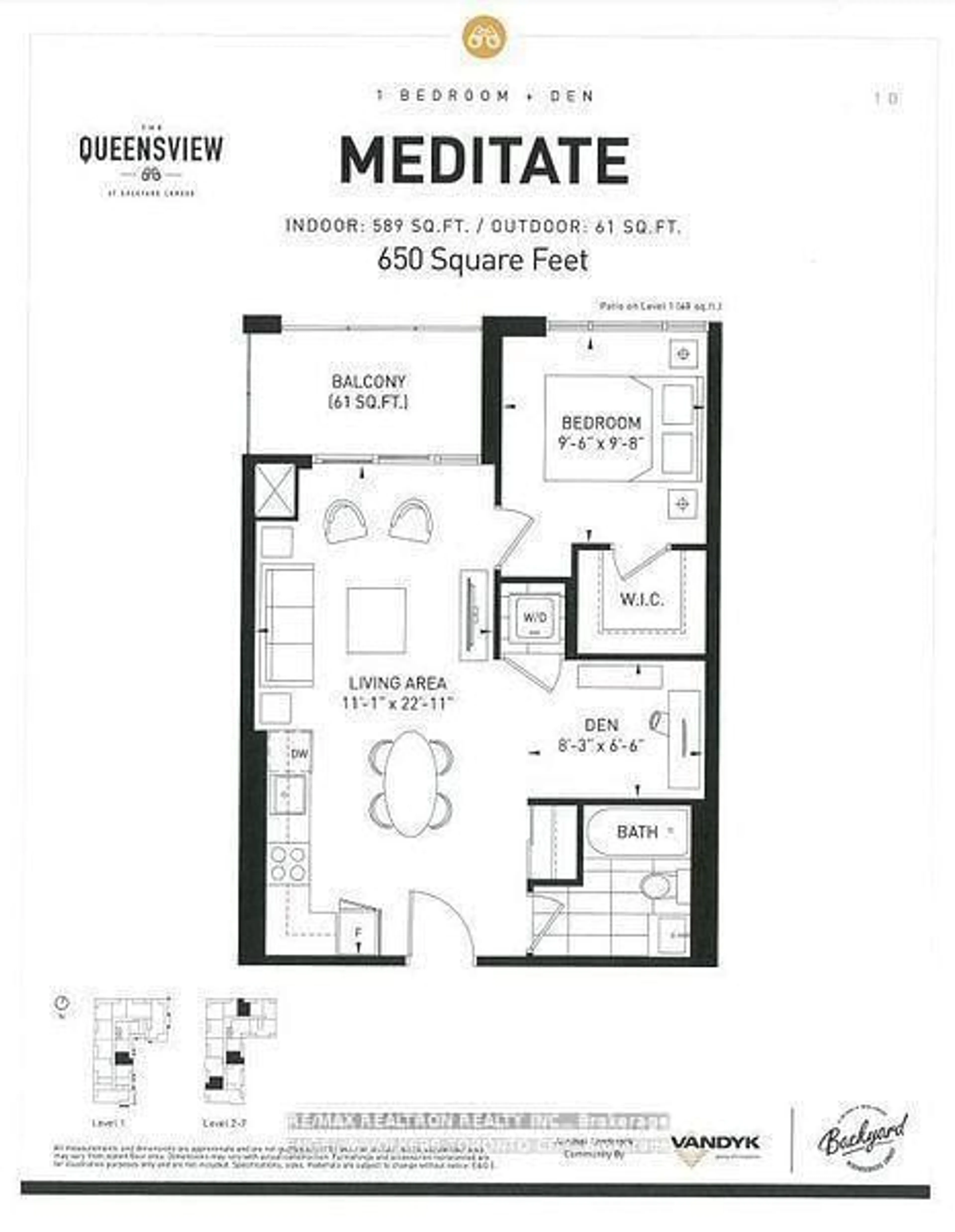 Floor plan for 25 Neighbourhood Lane #205, Toronto Ontario M8Y 0C4