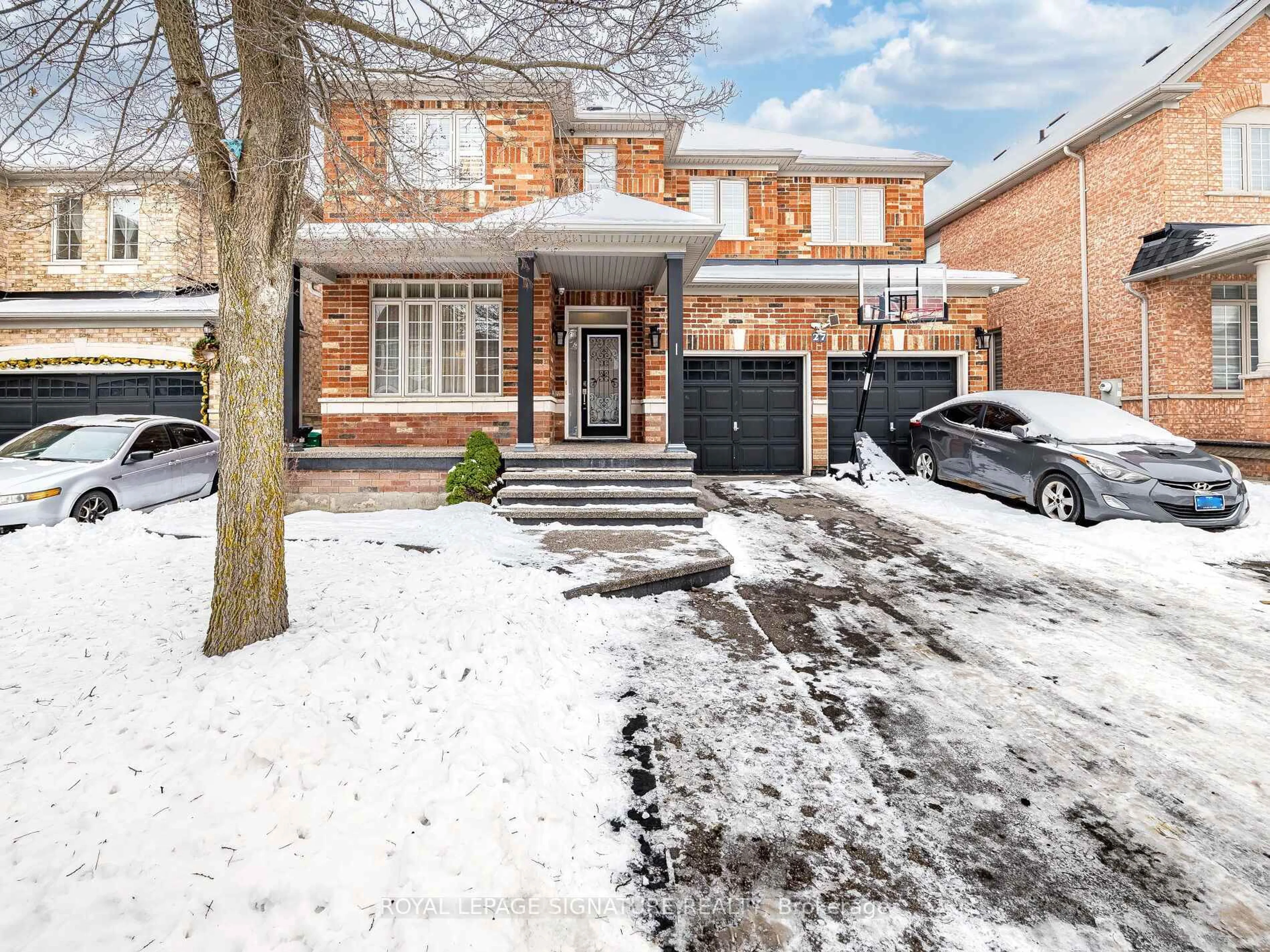 Home with brick exterior material, street for 27 Permafrost Dr, Brampton Ontario L6R 3M4