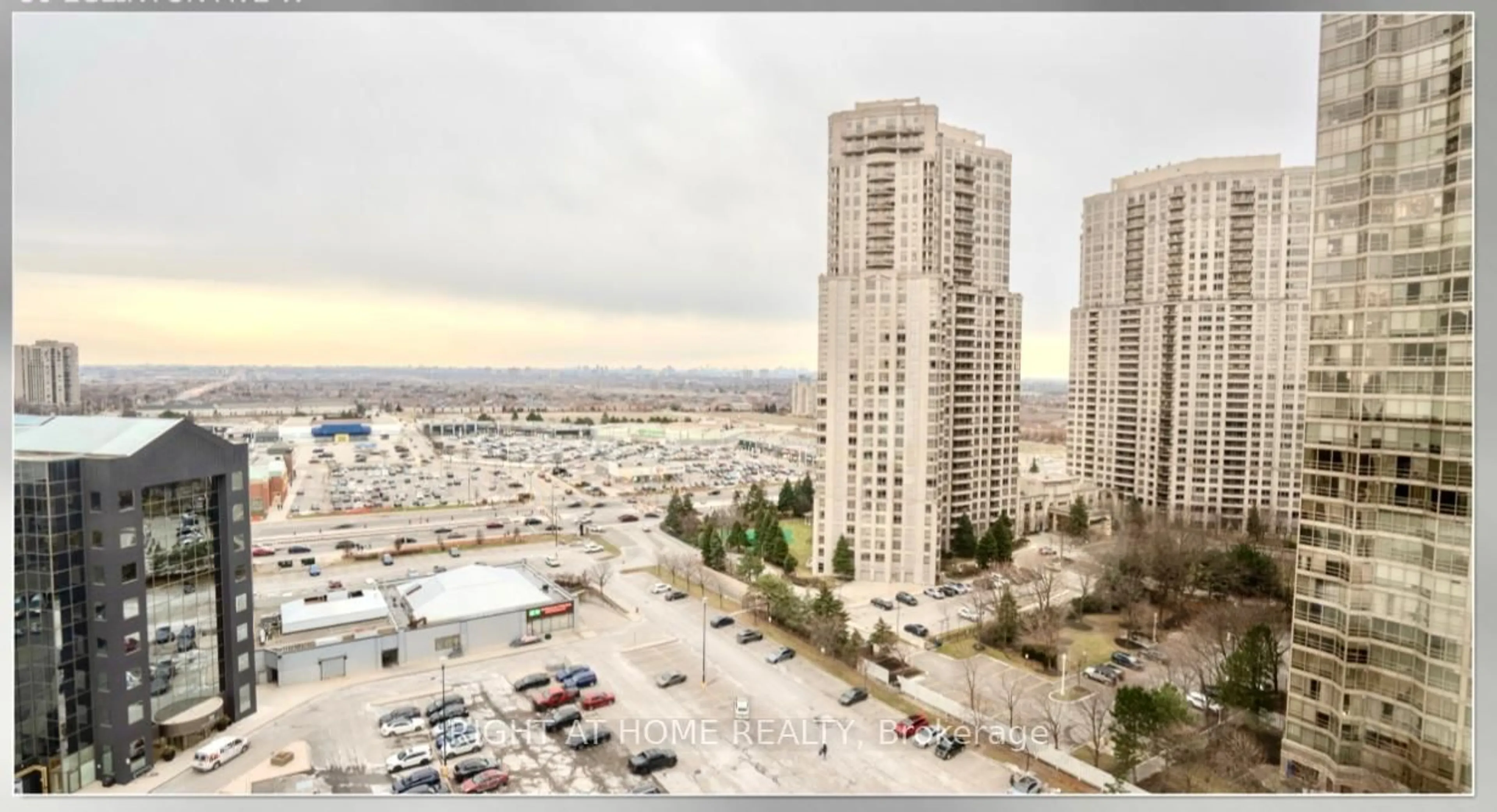 A pic from outside/outdoor area/front of a property/back of a property/a pic from drone, city buildings view from balcony for 50 Eglinton Ave, Mississauga Ontario L5R 3P5