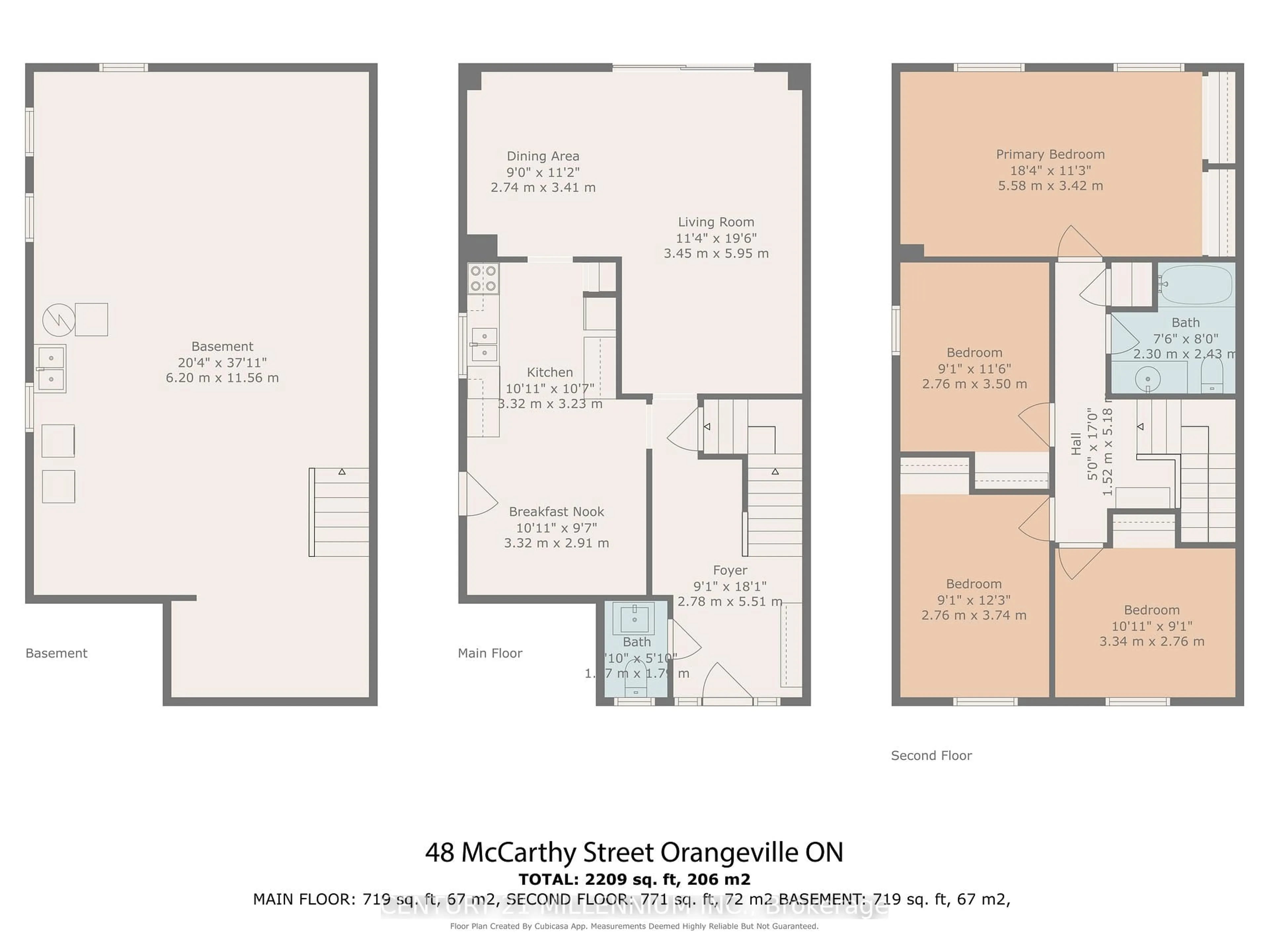 Floor plan for 48 Mccarthy St, Orangeville Ontario L9W 1B2